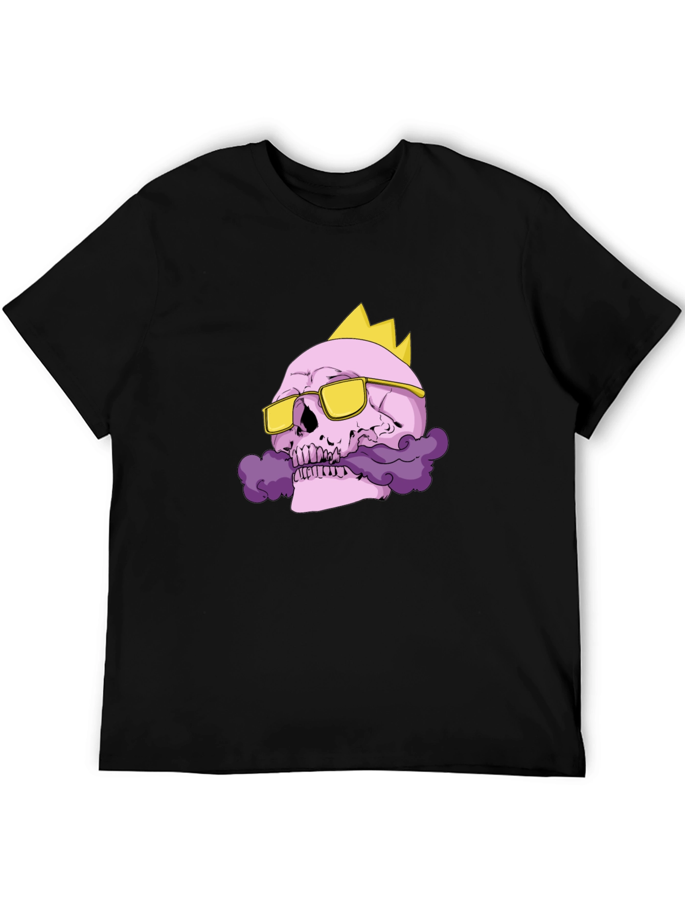 Black Skull King T-Shirt - Gold Crown & Sunglasses view 5