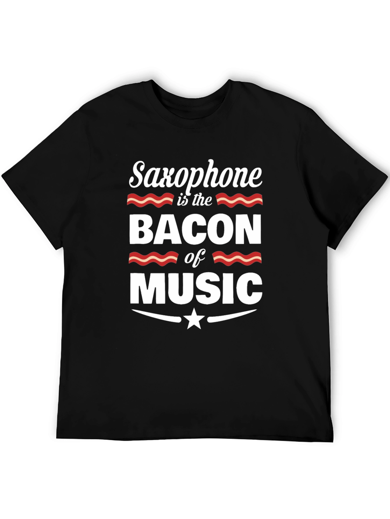 Black Saxophone is the Bacon of Music Graphic T-Shirt view 5