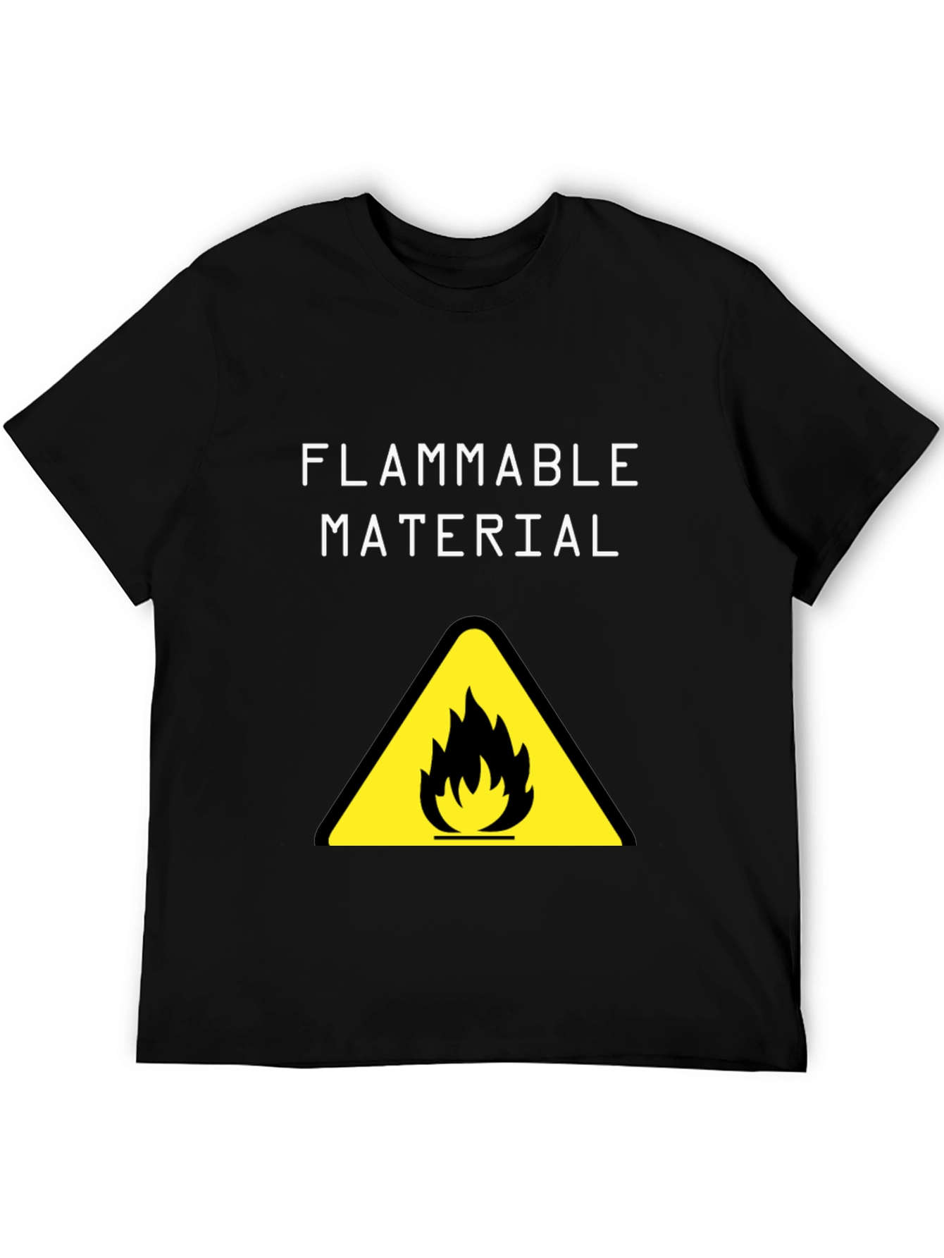 Black Flammable Material Warning Graphic T-Shirt view 5