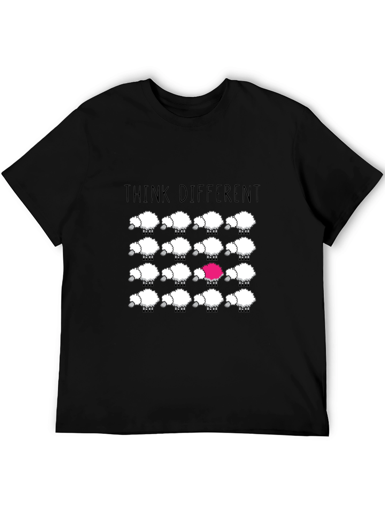 Black Think Different Sheep T-Shirt view 5