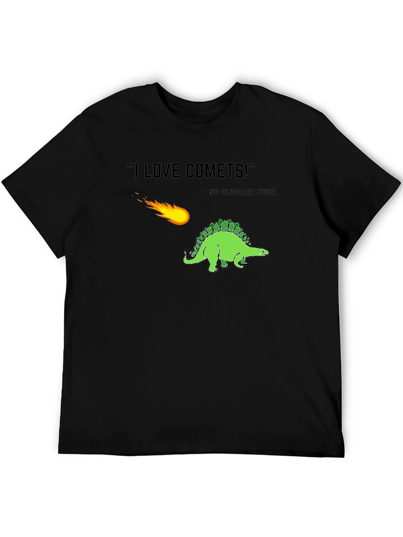 Black Dinosaur Comet T-Shirt - No Dinosaur Ever! view 5
