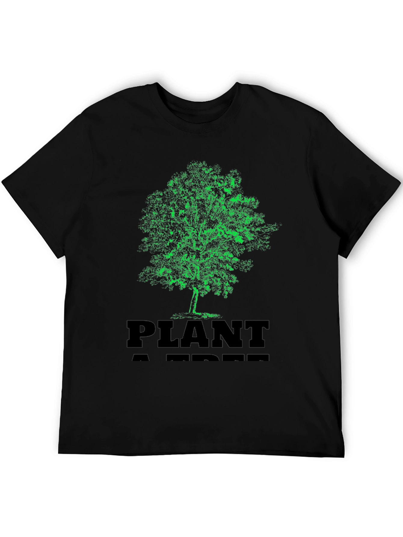 Black Plant A Tree Black Graphic T-Shirt view 5