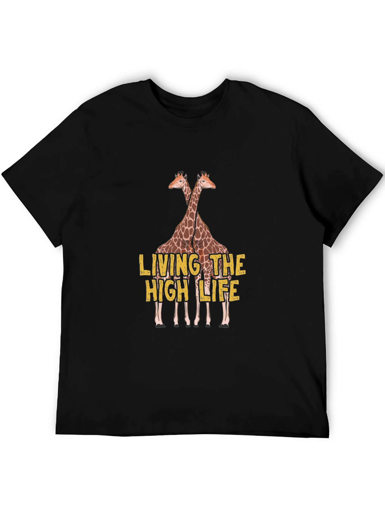 Black Living the High Life Giraffe T-Shirt view 5