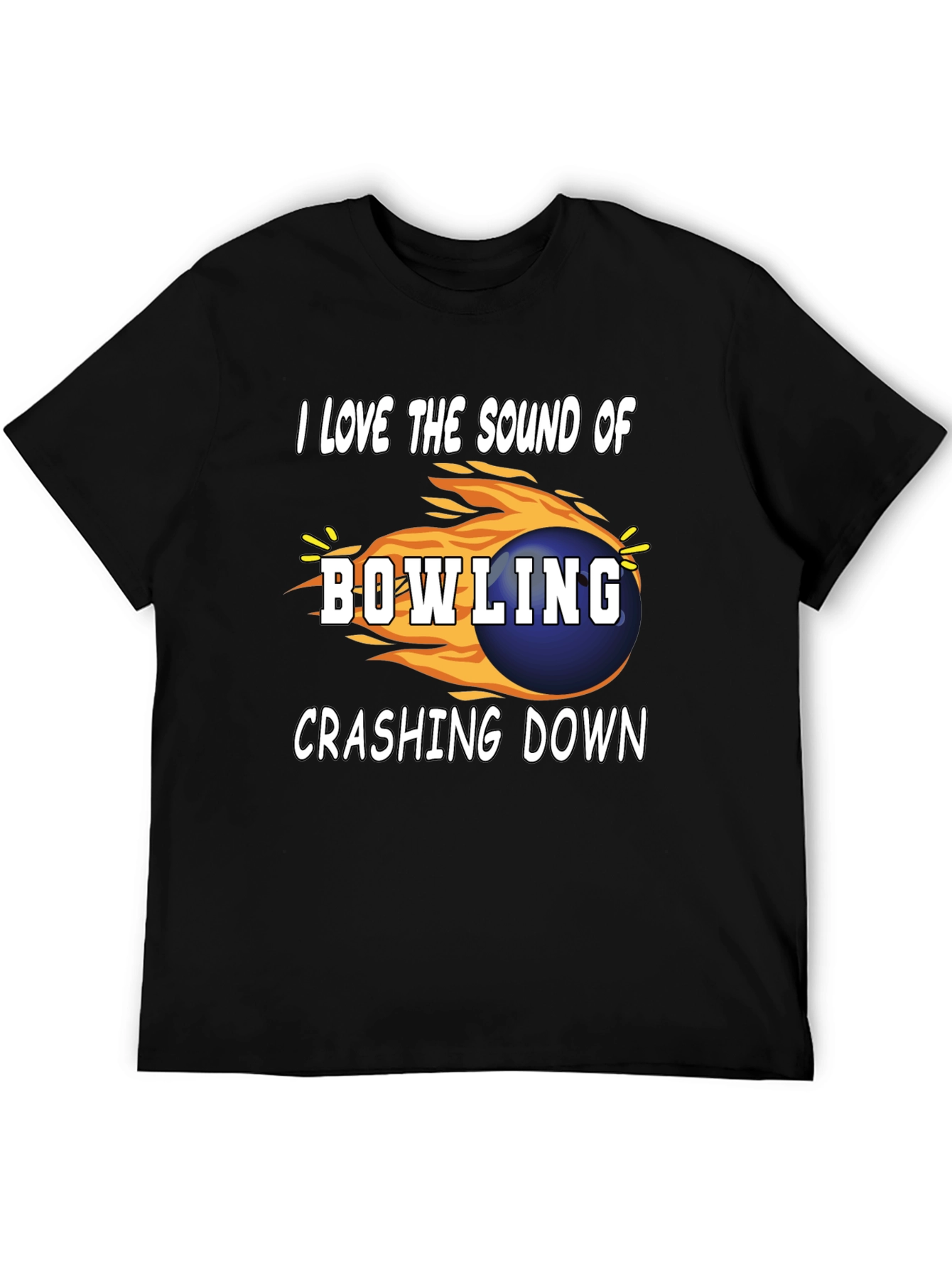 Black Bowling Lover Graphic T-Shirt view 5