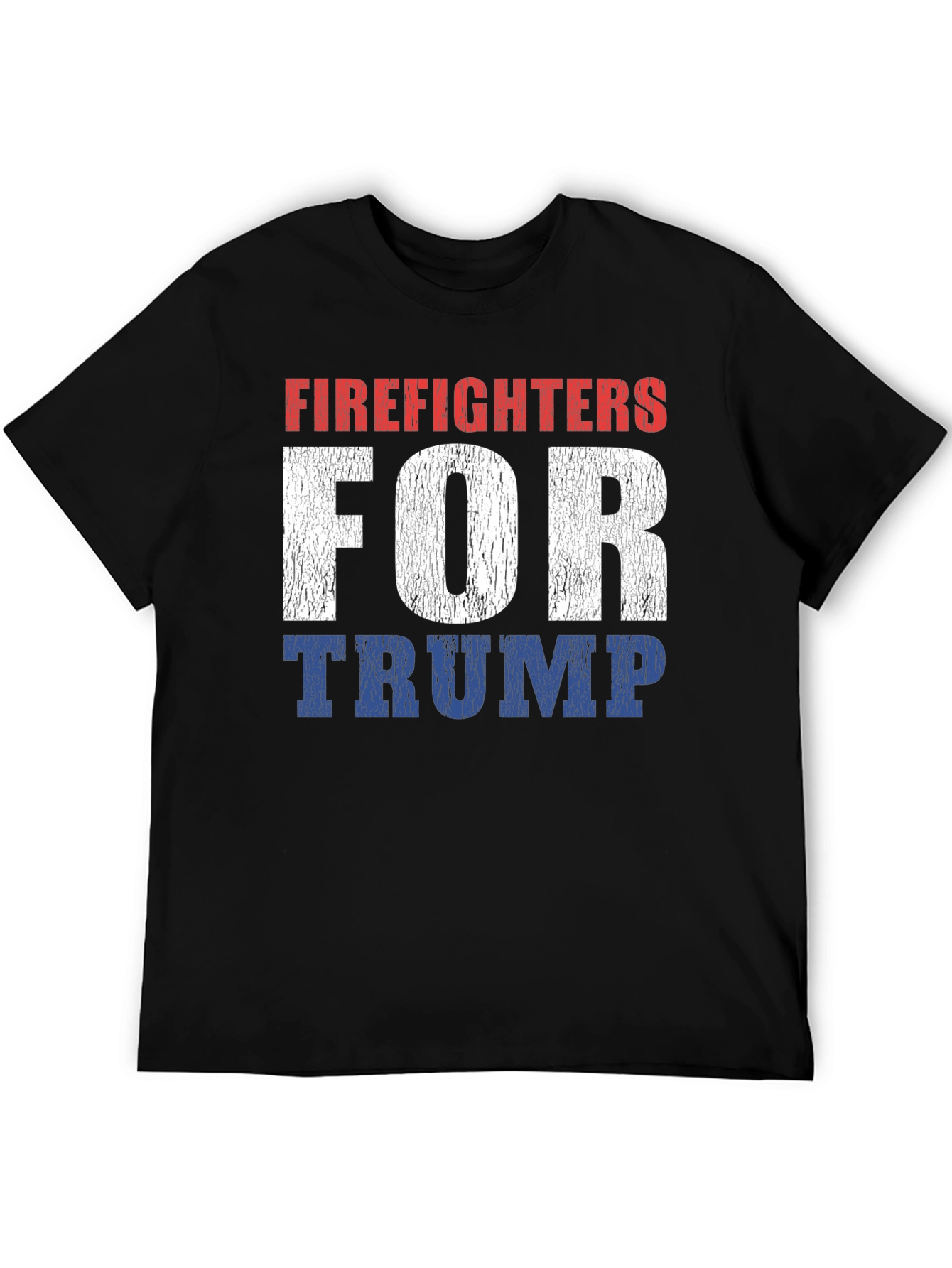 Black Firefighters For Trump Graphic T-Shirt view 5