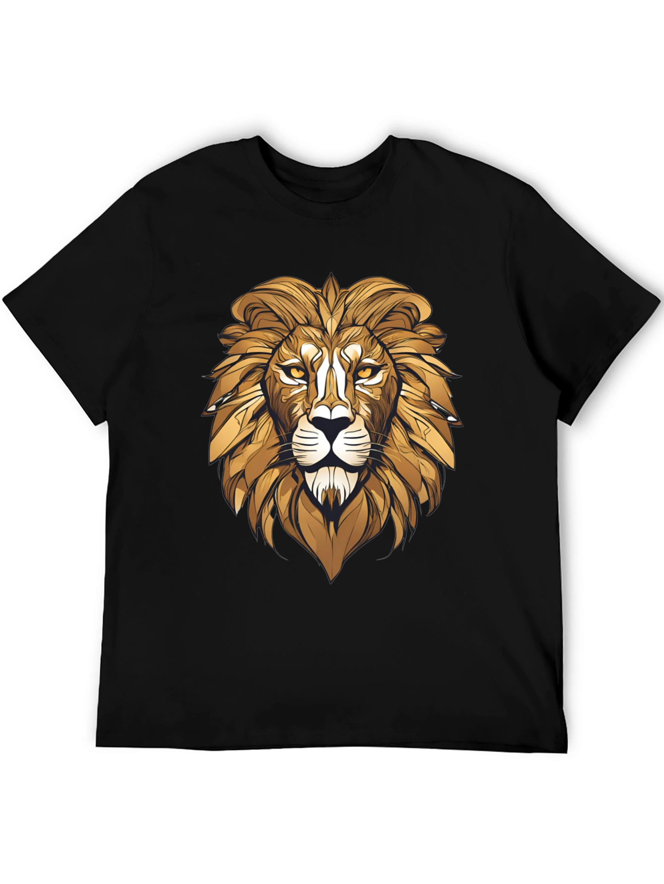 Black Bold Lion Graphic Tee - Black Cotton Blend view 5