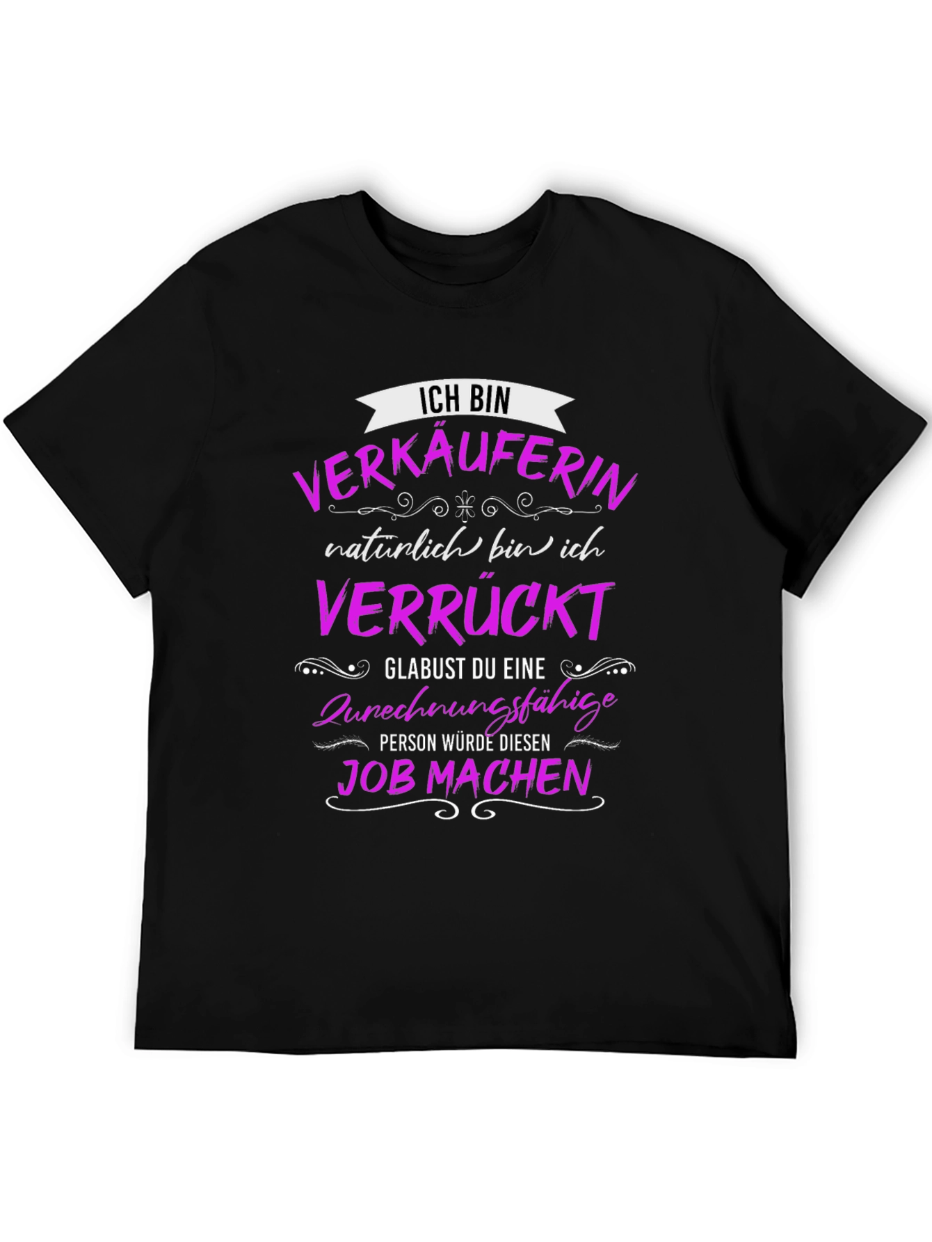 Black Funny "Verkäuferin" T-Shirt - Saleswoman Gift Idea view 5
