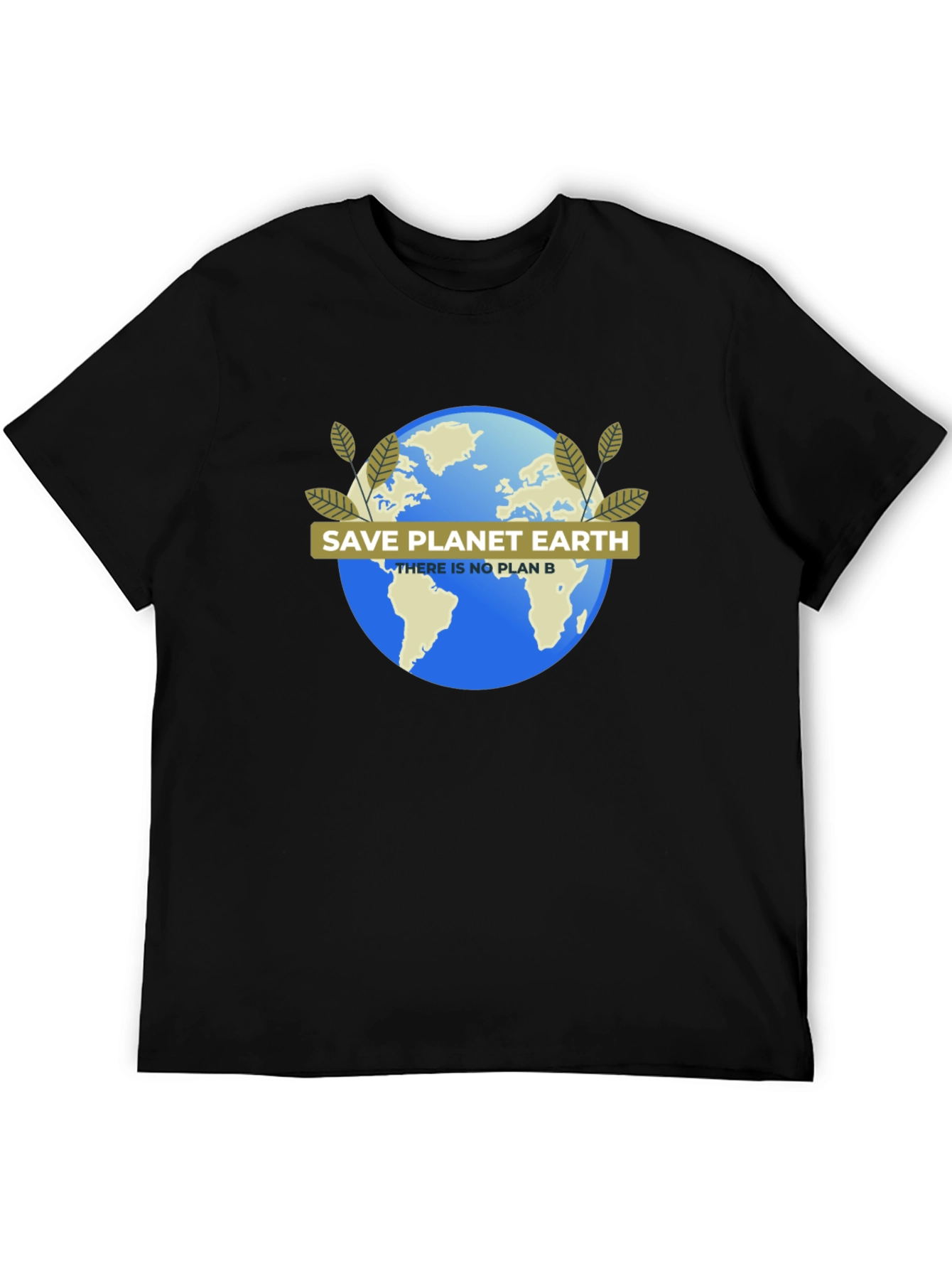 Black Save Planet Earth T-Shirt - Eco-Friendly Design view 5