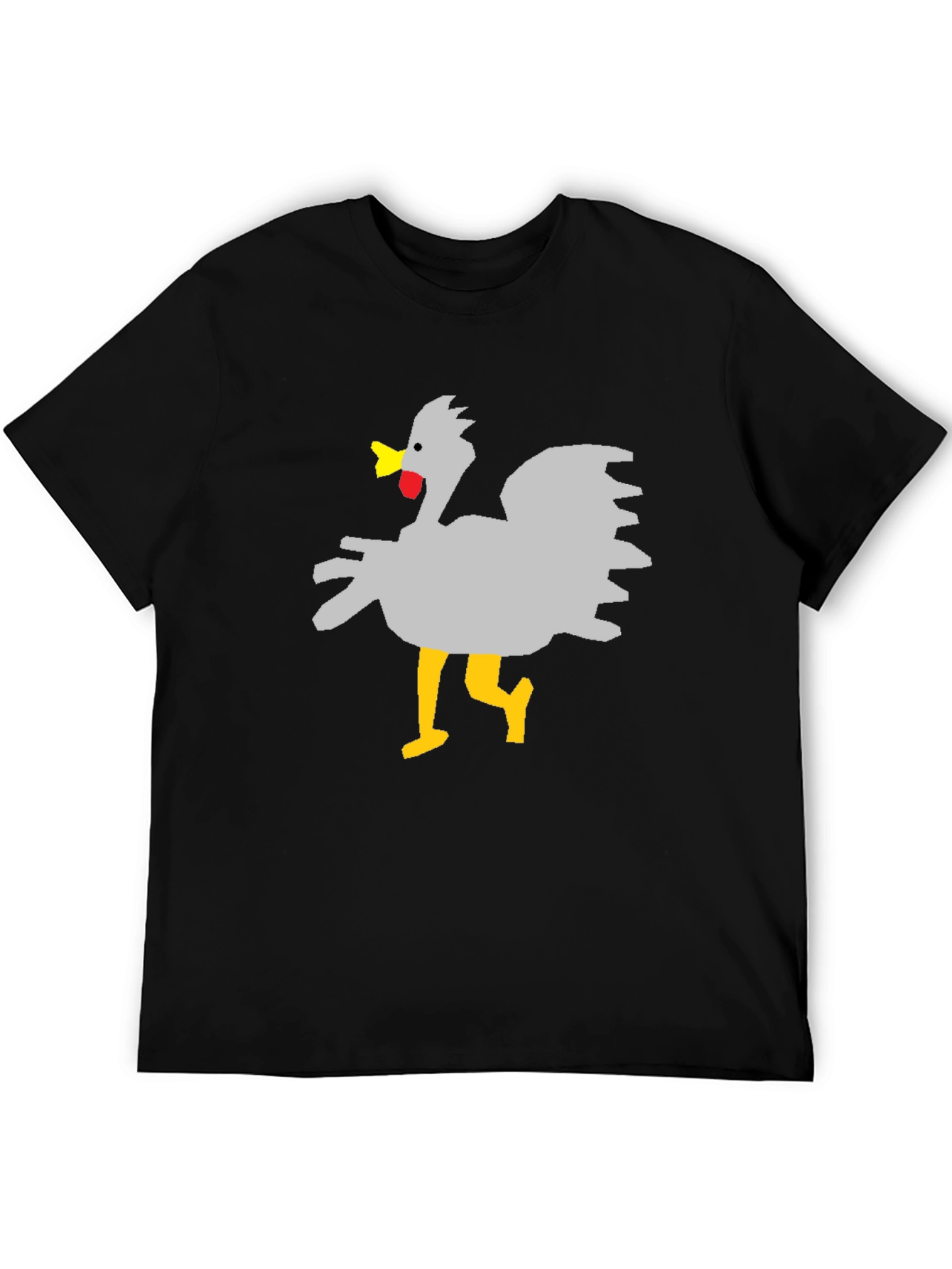 Black Funny Chicken Graphic T-Shirt - Unisex Black Tee view 5