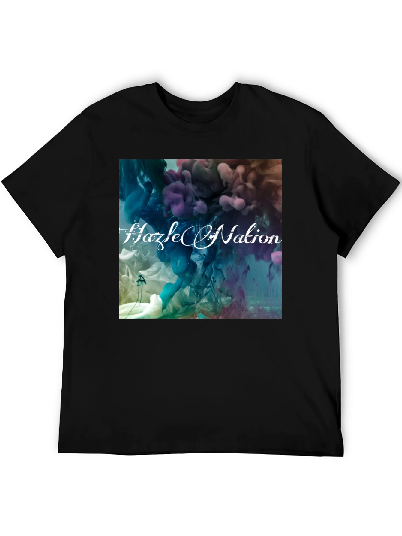Black Abstract Ink Hazel Nation Black T-Shirt view 5