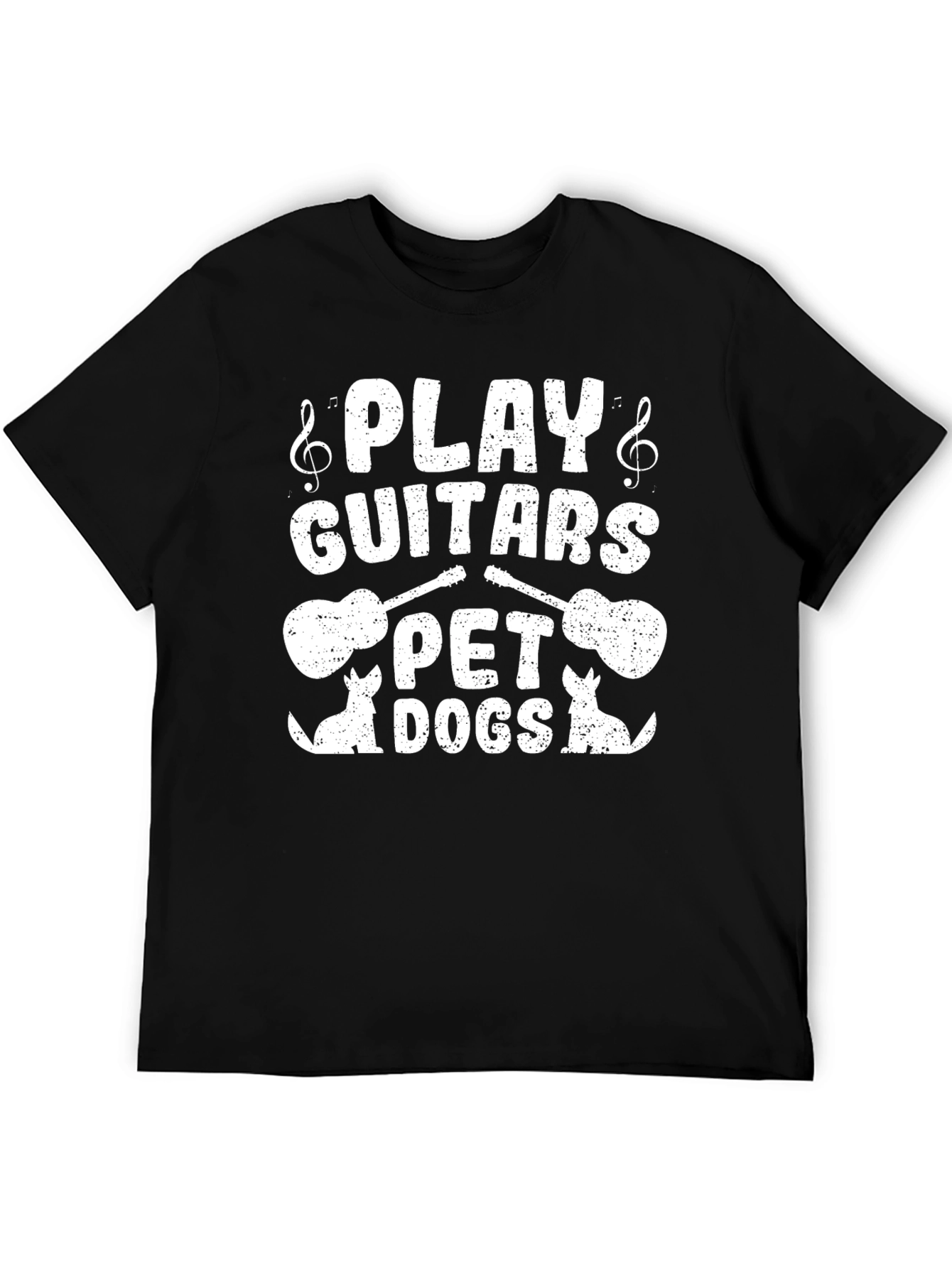 Black Play Guitars Pet Dogs T-Shirt view 5