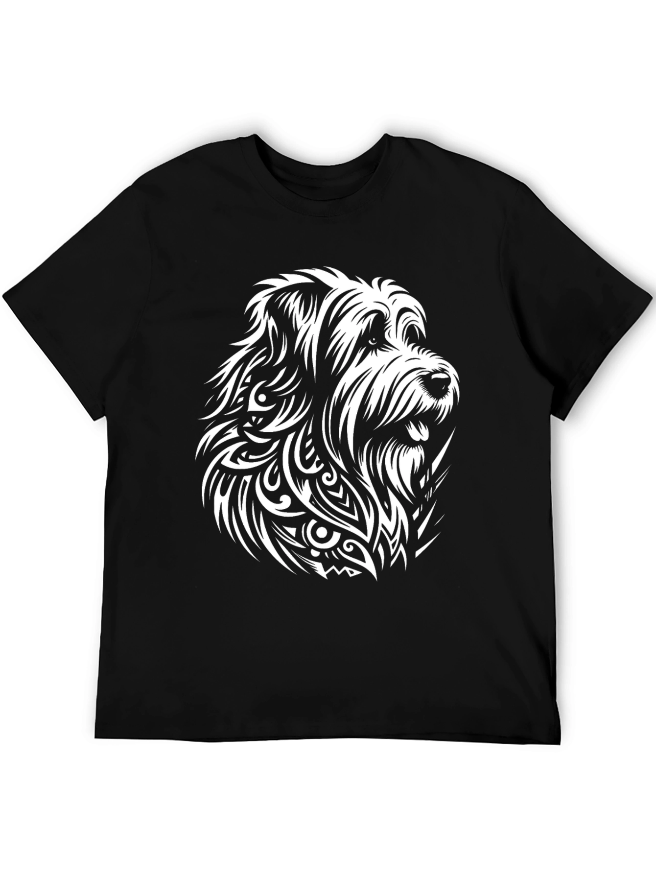 Black Dog Tribal Art Black T-Shirt view 5