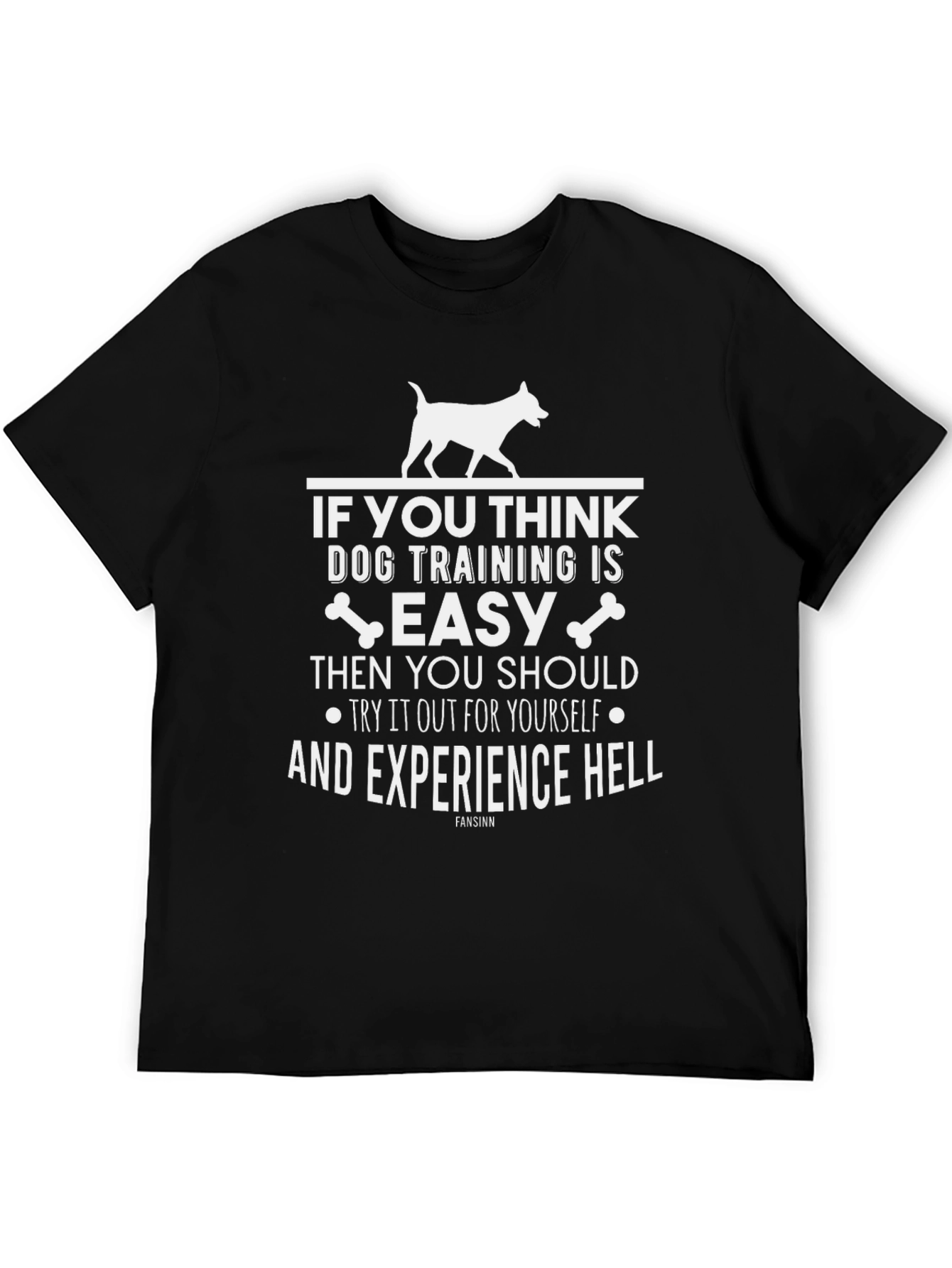 Black Dog Training Humor Graphic T-Shirt view 5