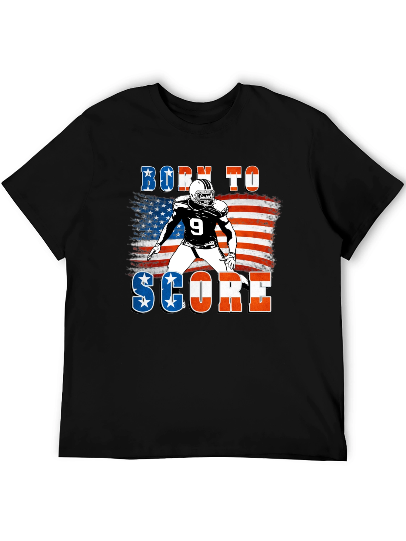 Black Born To Score Football Graphic Tee view 5
