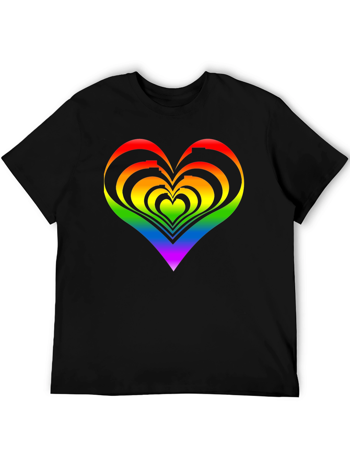 Black Rainbow Heart Graphic Tee - Pride Apparel view 5