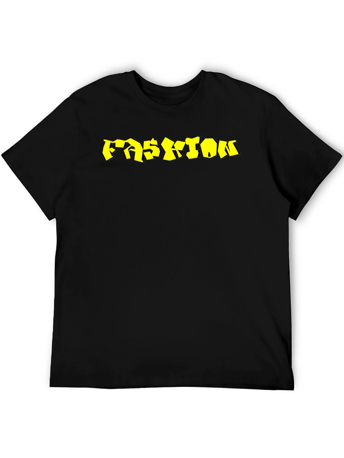Black Men's Black Fashion Graphic Tee view 5