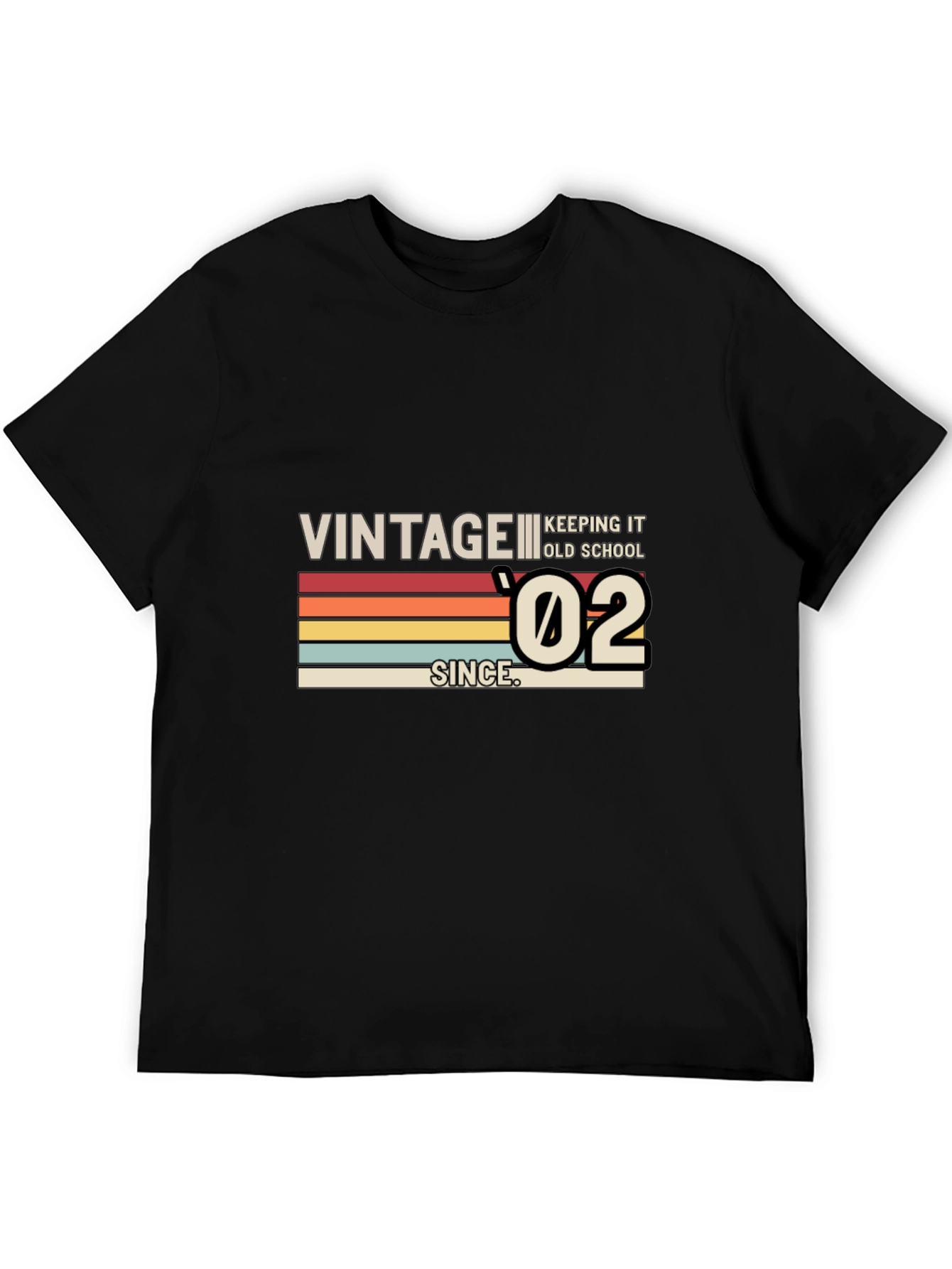Black Vintage Style '02 Graphic T-Shirt view 5