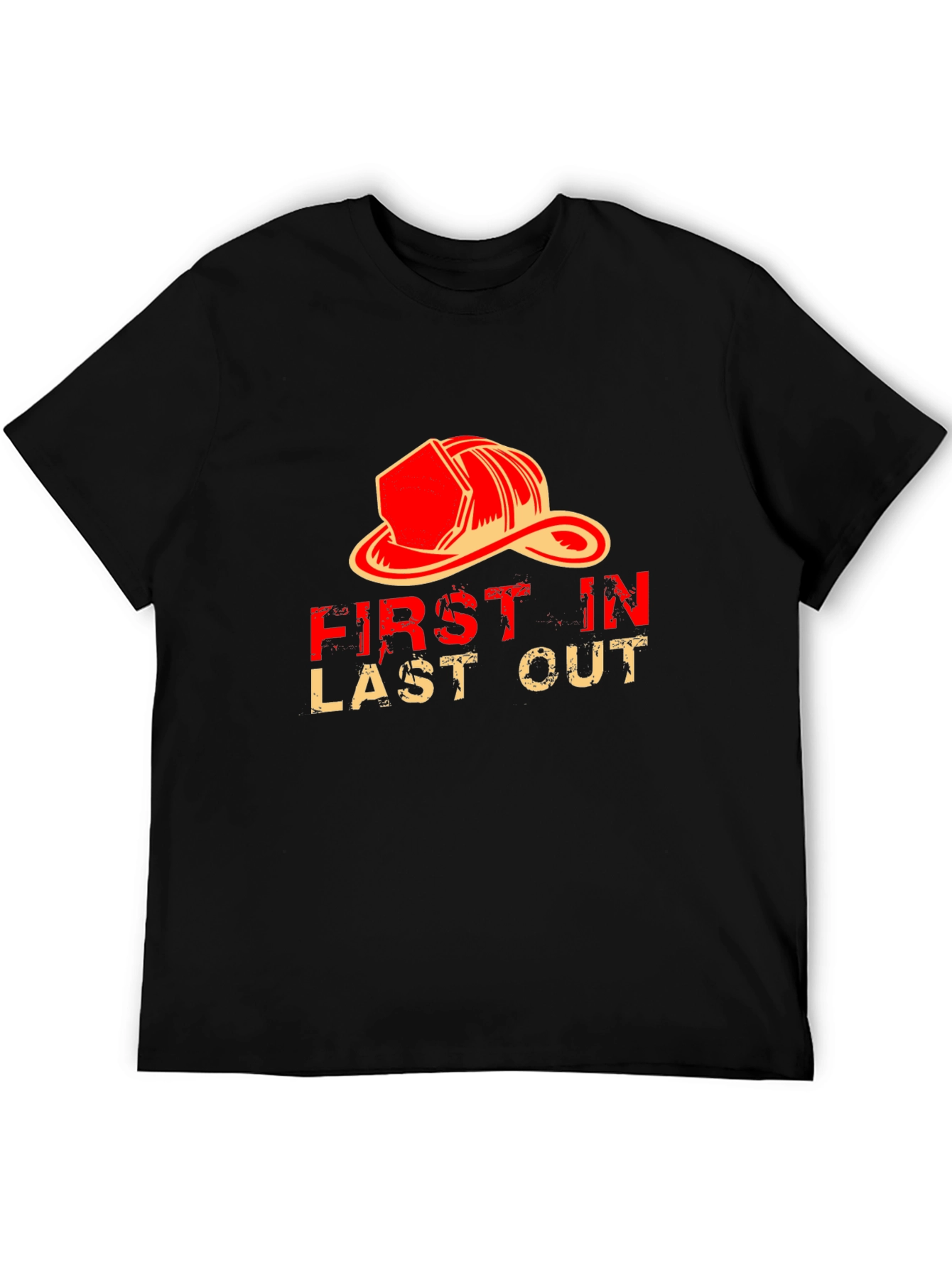 Black Firefighter Graphic T-Shirt - First In Last Out view 5