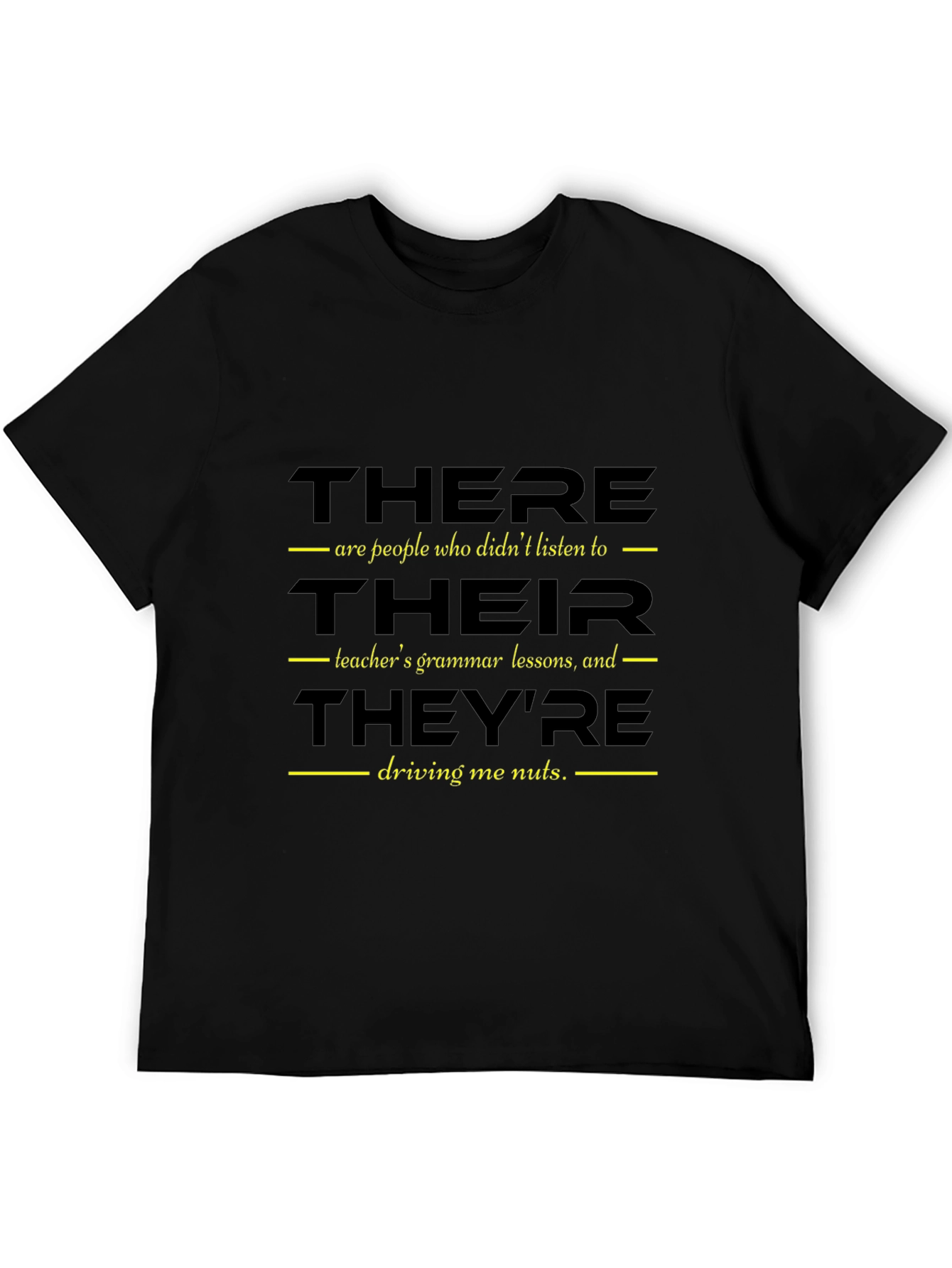 Black Grammar Humor T-Shirt - There/Their/They're view 5
