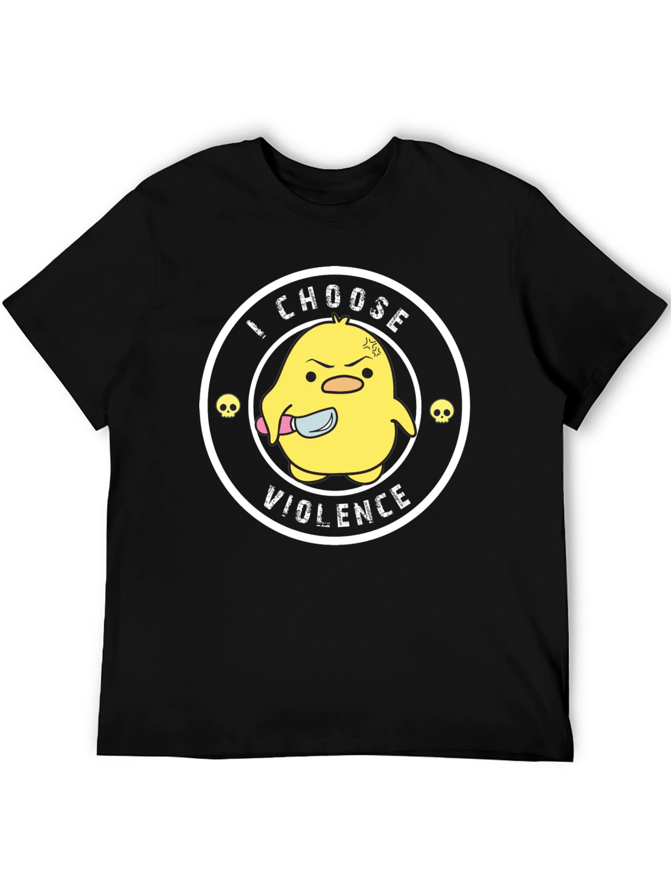 Black I Choose Violence Funny Chick T-Shirt view 5