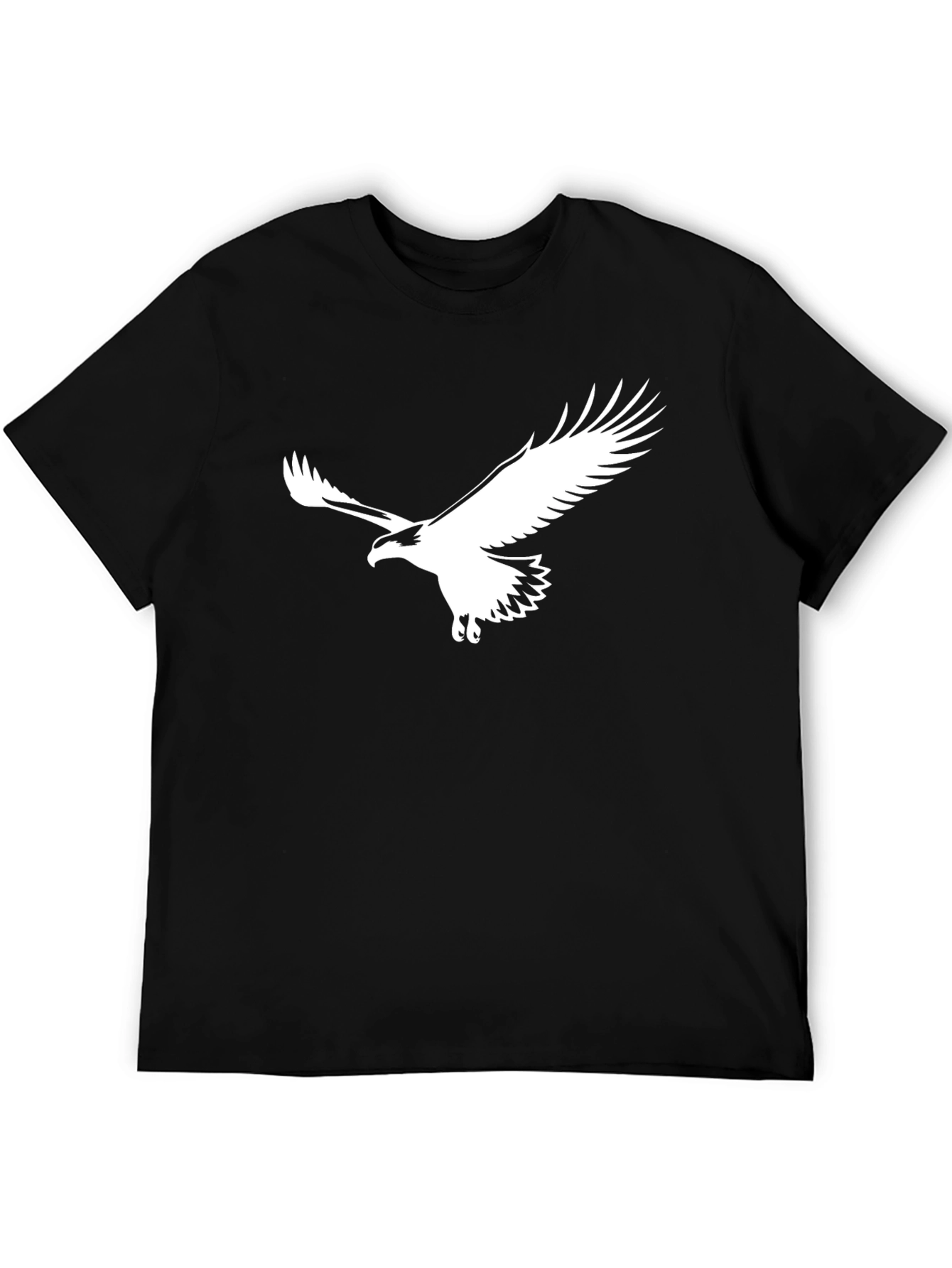 Black T-Shirt with White Eagle Graphic - 5