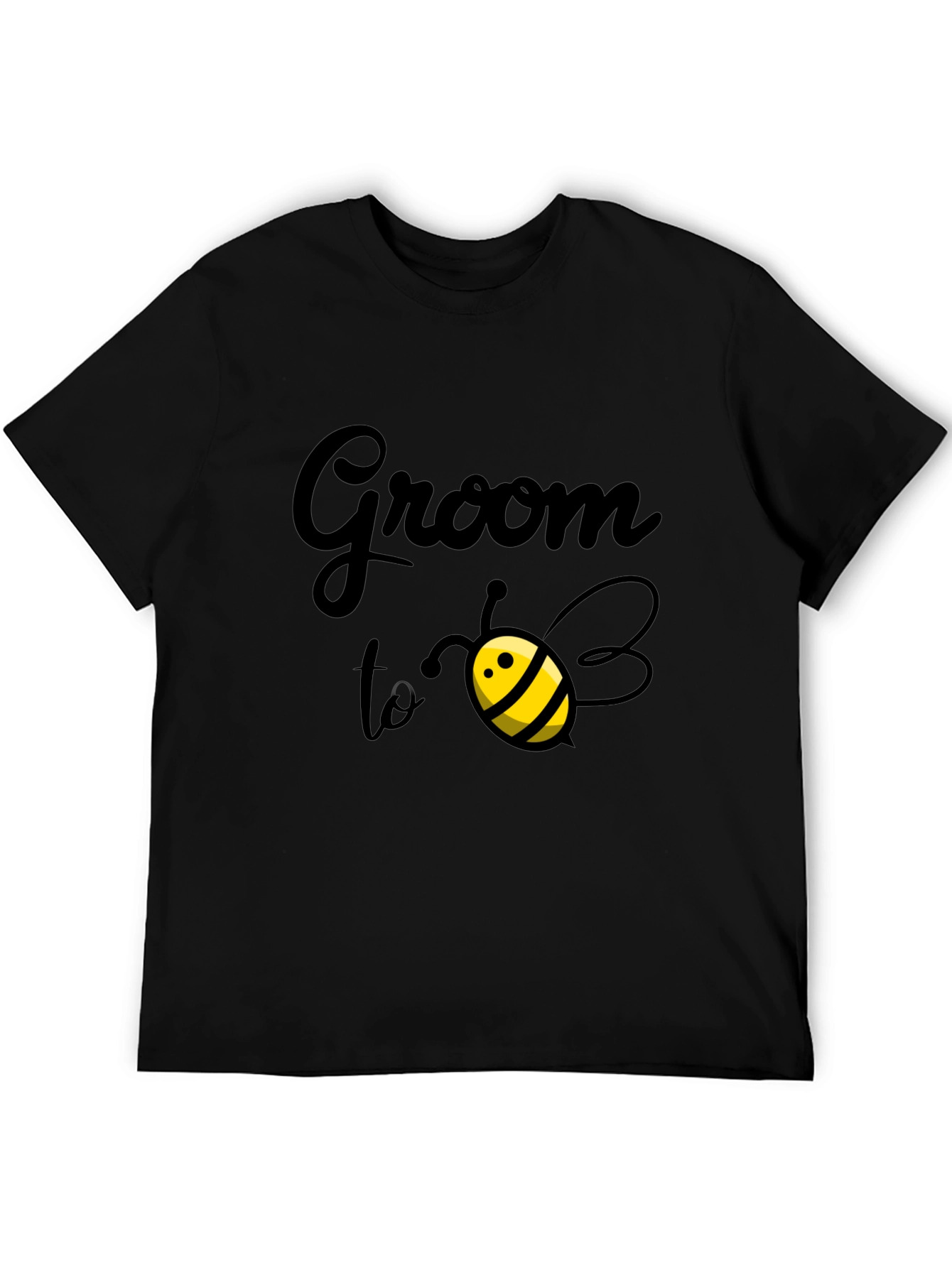 Black Groom to Bee T-Shirt - Black Cotton Blend view 5