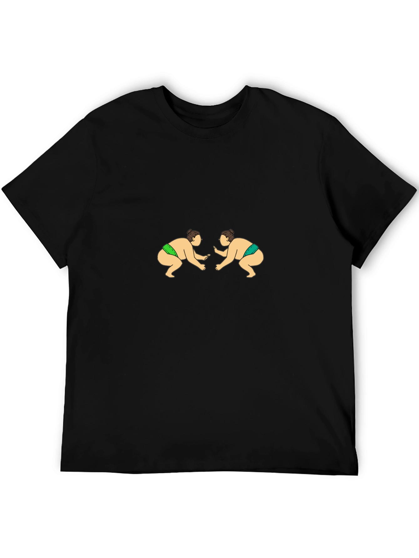 Black Sumo Wrestlers Black T-Shirt view 5