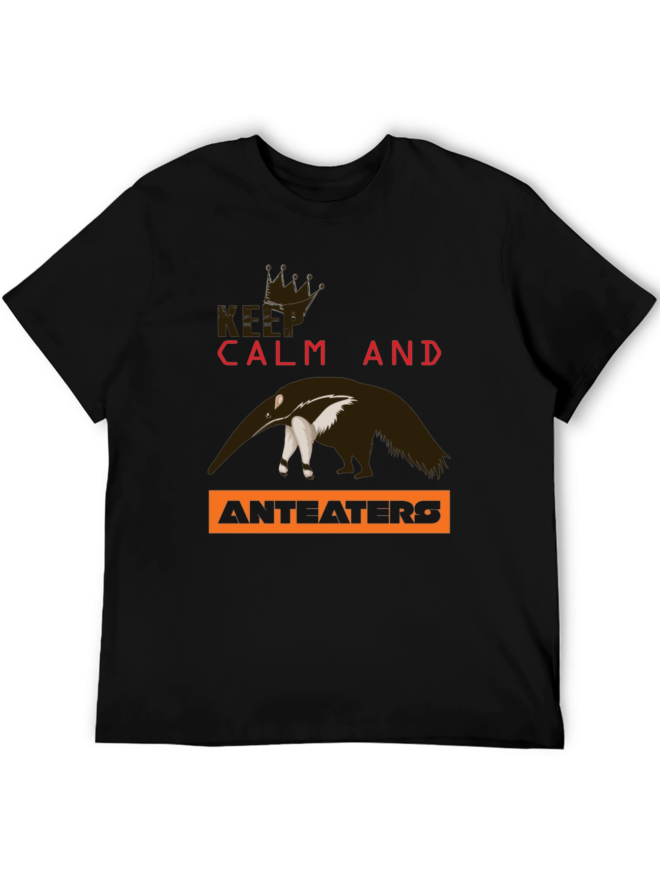 Black Keep Calm Anteaters T-Shirt view 5