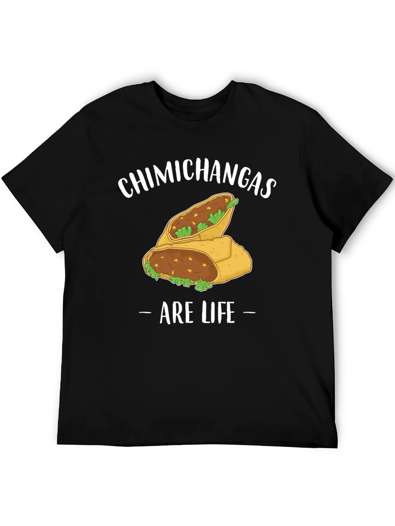 Black Chimichangas Are Life Graphic T-Shirt view 5