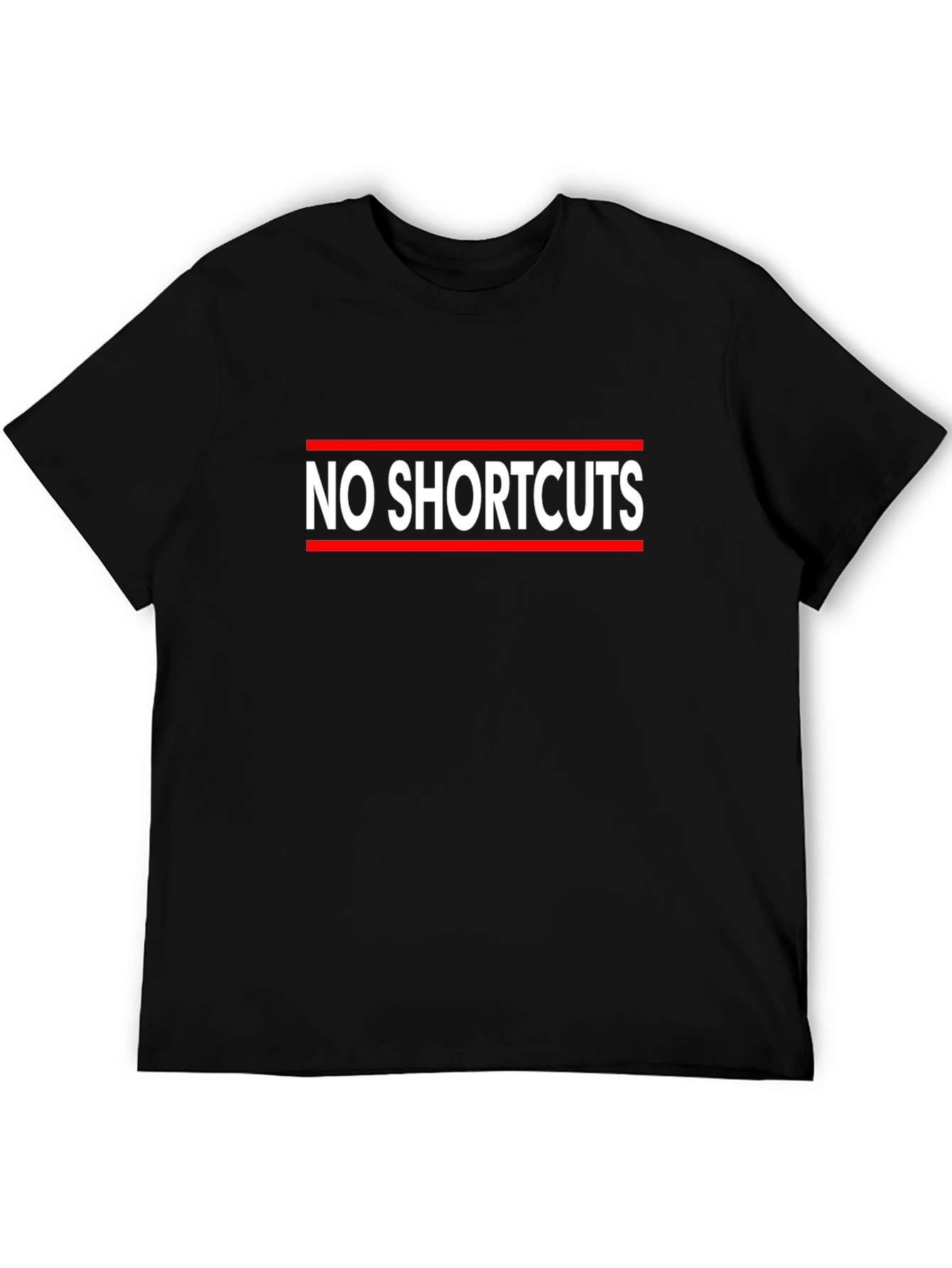 Black No Shortcuts Graphic Tee - Premium Black Cotton T-Shirt view 5