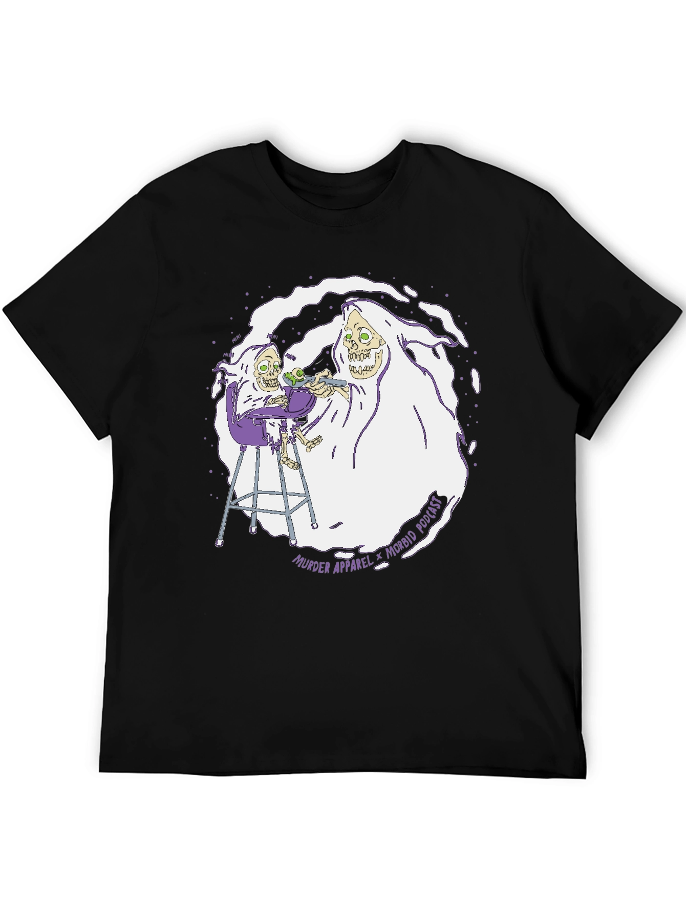 Black Morbid Podcast Murder Apparel Graphic T-Shirt view 5