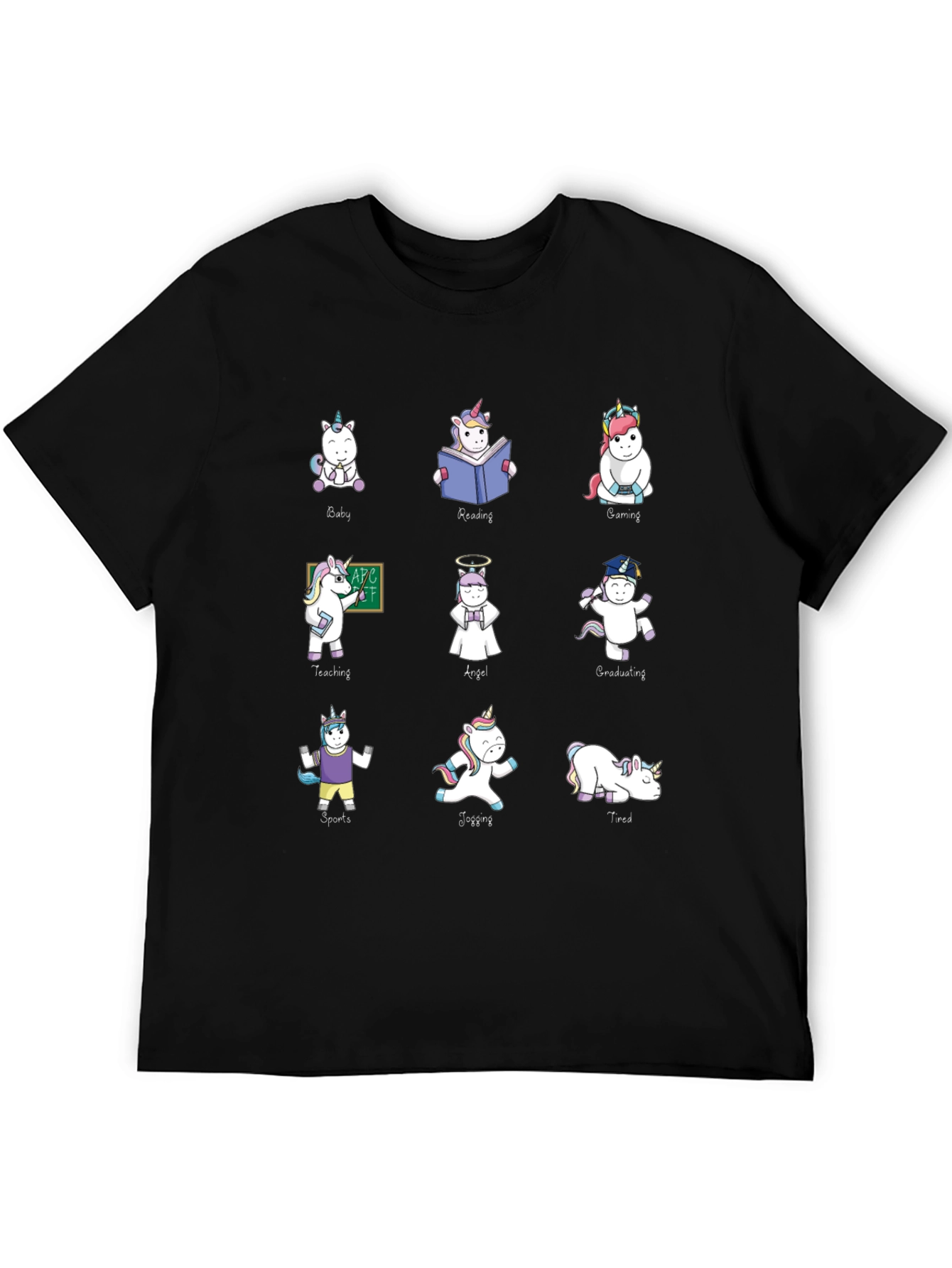 Black Unicorn Graphic Print T-Shirt - Funny Animal Tee view 5