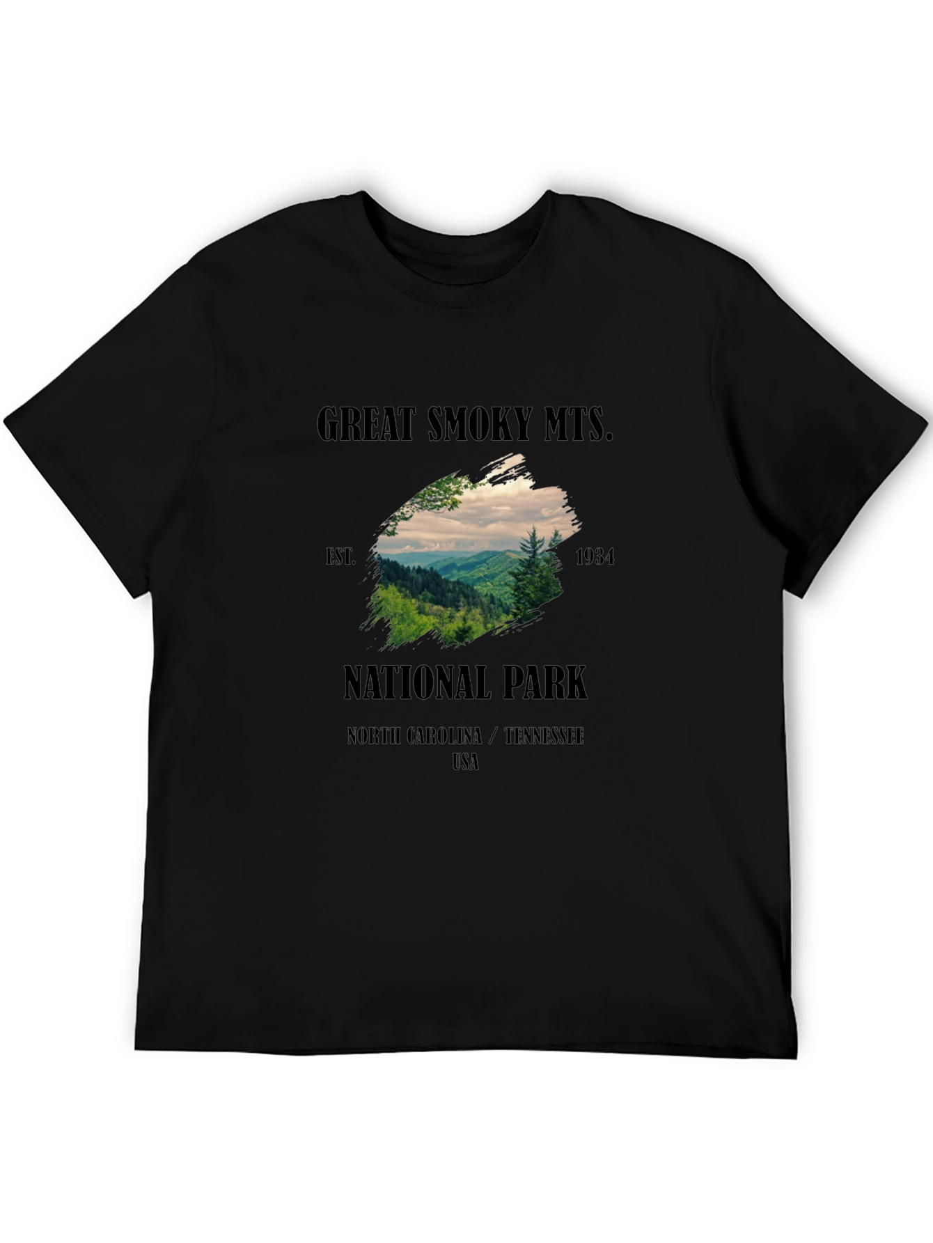 Black Great Smoky Mountains National Park T-Shirt view 5