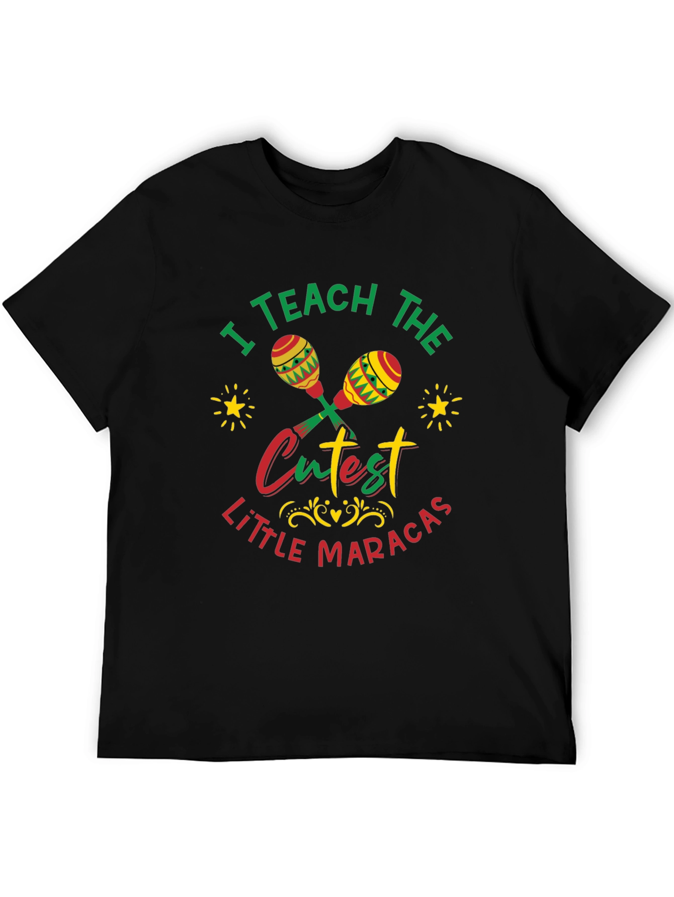Black Cute Maracas Teacher T-Shirt view 5