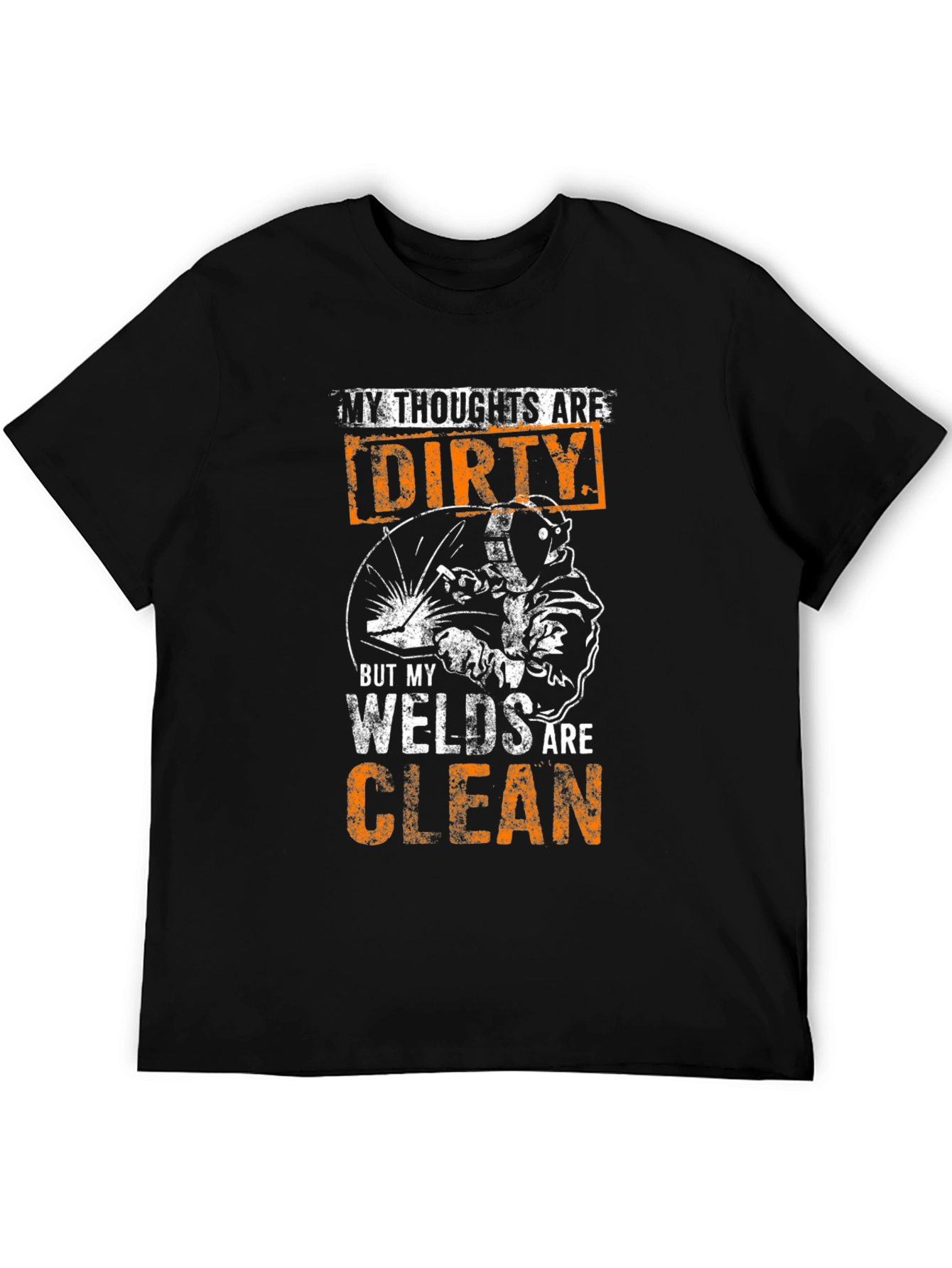 Black Welder Humor T-Shirt - Dirty Thoughts, Clean Welds Tee view 5