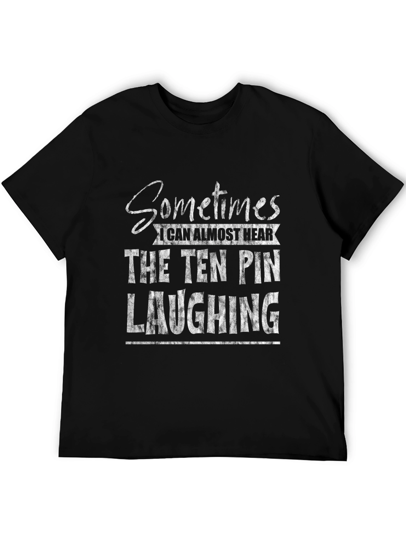 Black Bowling Humor T-Shirt - Ten Pin Laughing Tee view 5