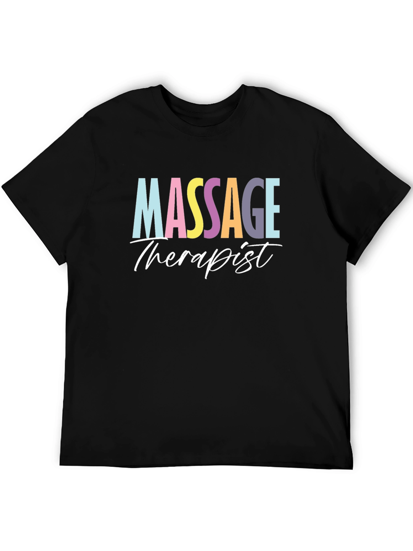 Black Massage Therapist T-Shirt - Soft Cotton Tee view 5