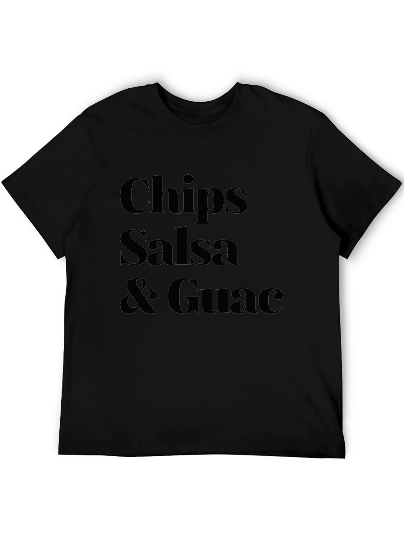 Black Chips Salsa & Guac Black Graphic T-Shirt view 5
