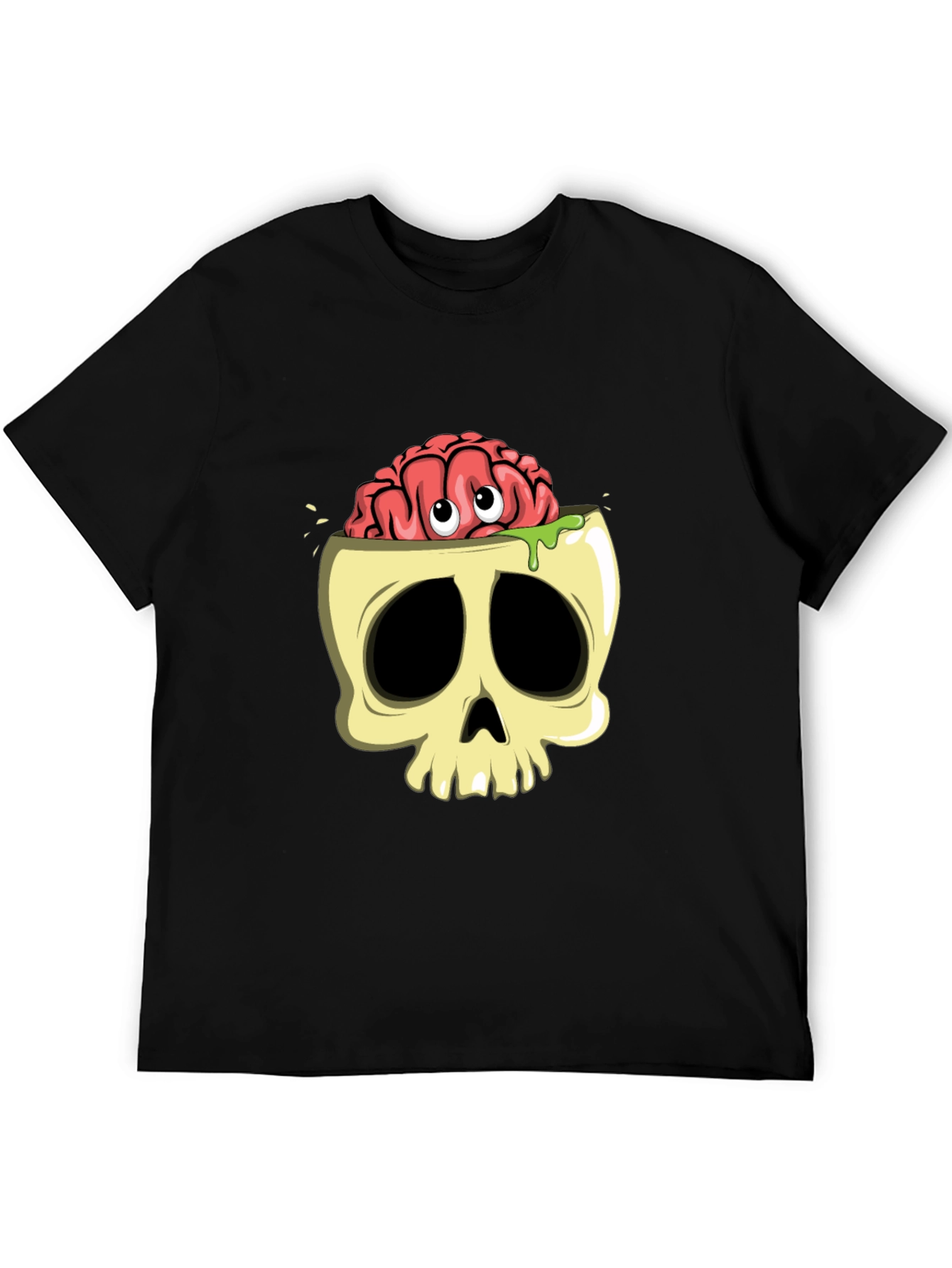 Black Brain Skull Graphic T-Shirt view 5