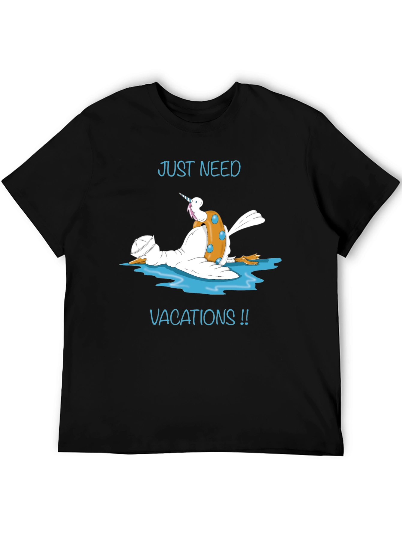 Black Just Need Vacations Duck T-Shirt view 5