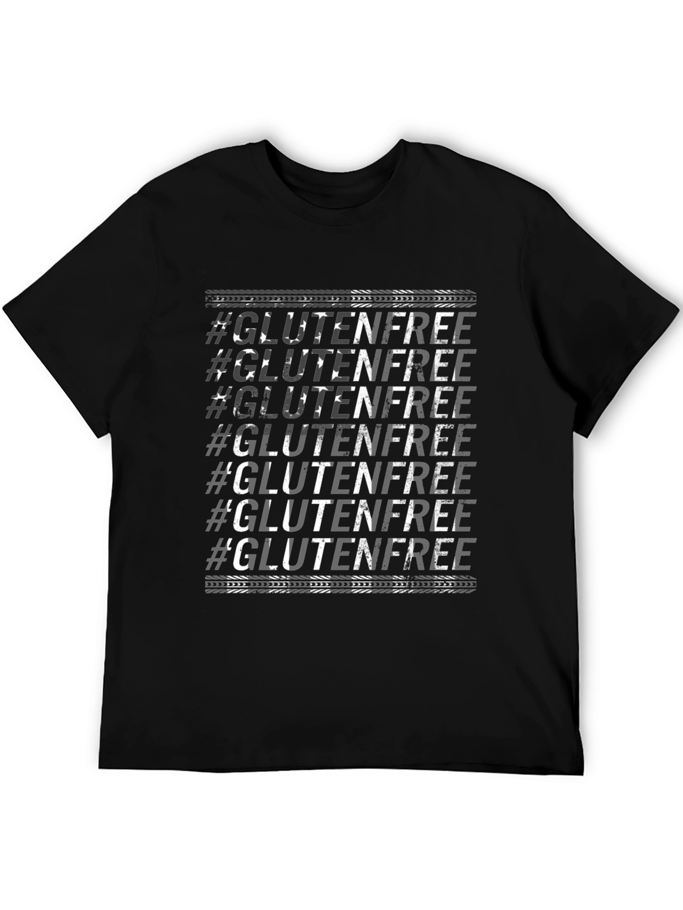 Black Gluten-Free Graphic Tee - Trendy Black T-Shirt view 5