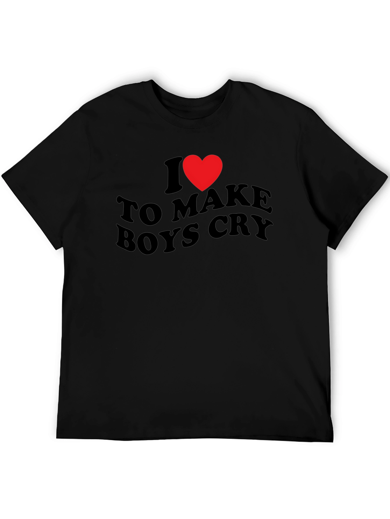 Black I Heart to Make Boys Cry Black T-Shirt view 5