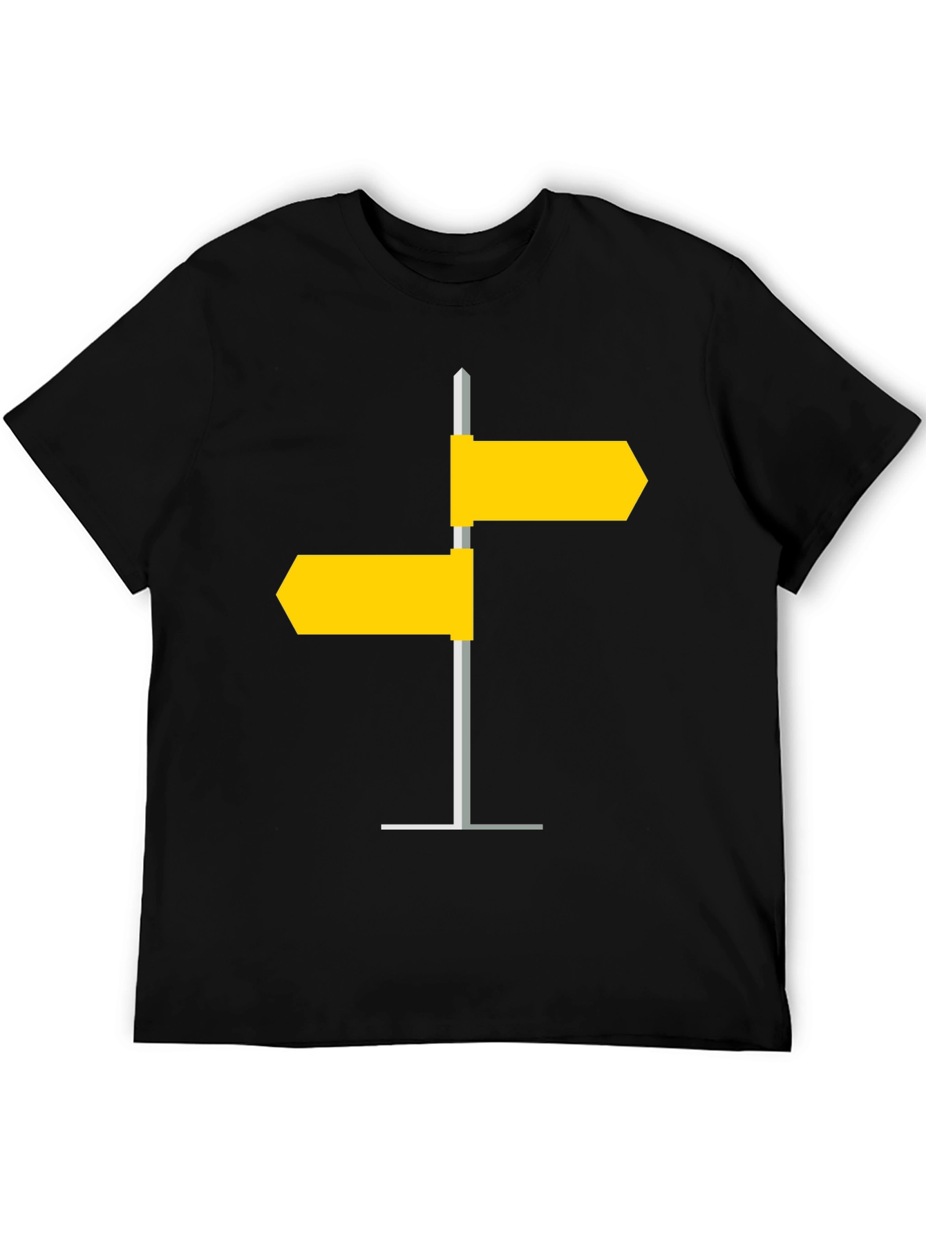 Black Directional Sign Post Graphic Tee - Modern Style view 5