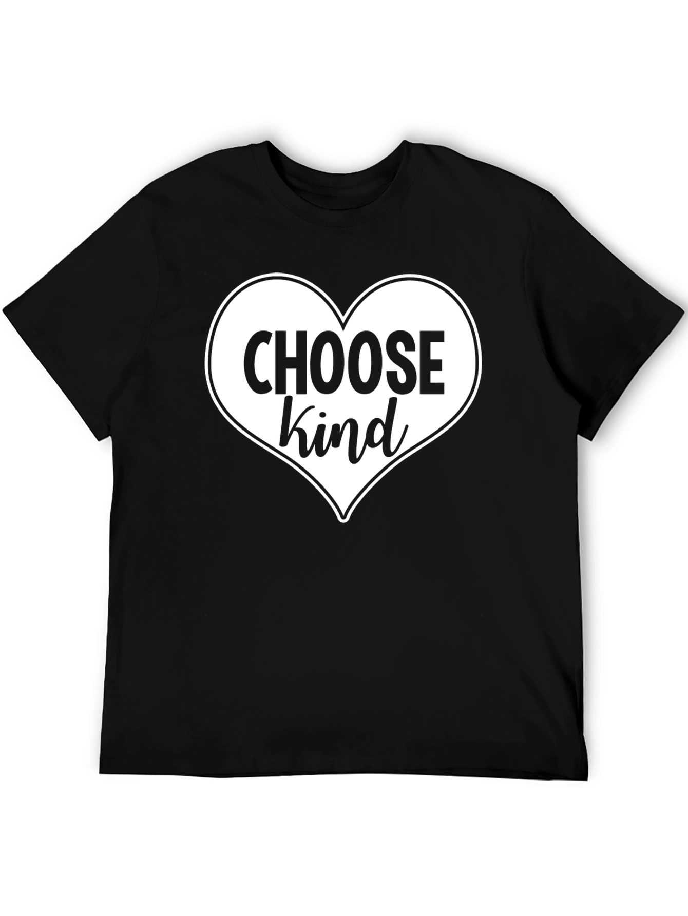 Black Choose Kind Heart Graphic Tee - Soft Cotton Blend view 5