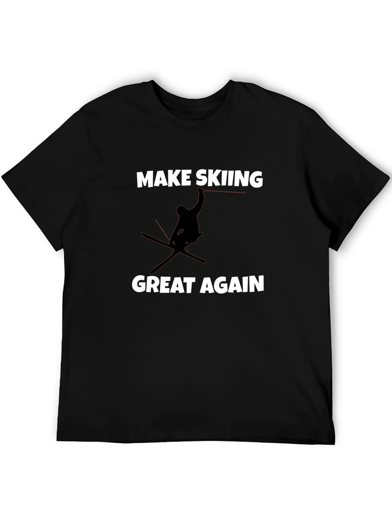 Black Make Skiing Great Again Graphic Tee view 5