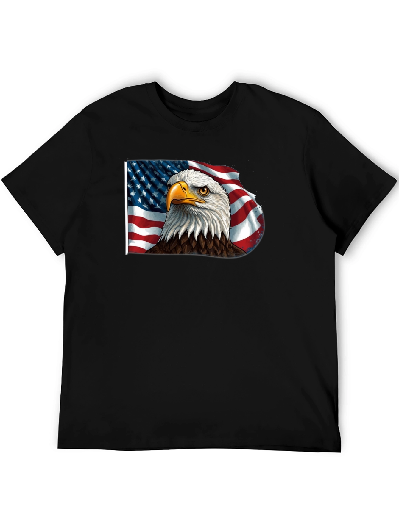 Black American Eagle Flag Graphic Tee - Patriotic Style view 5