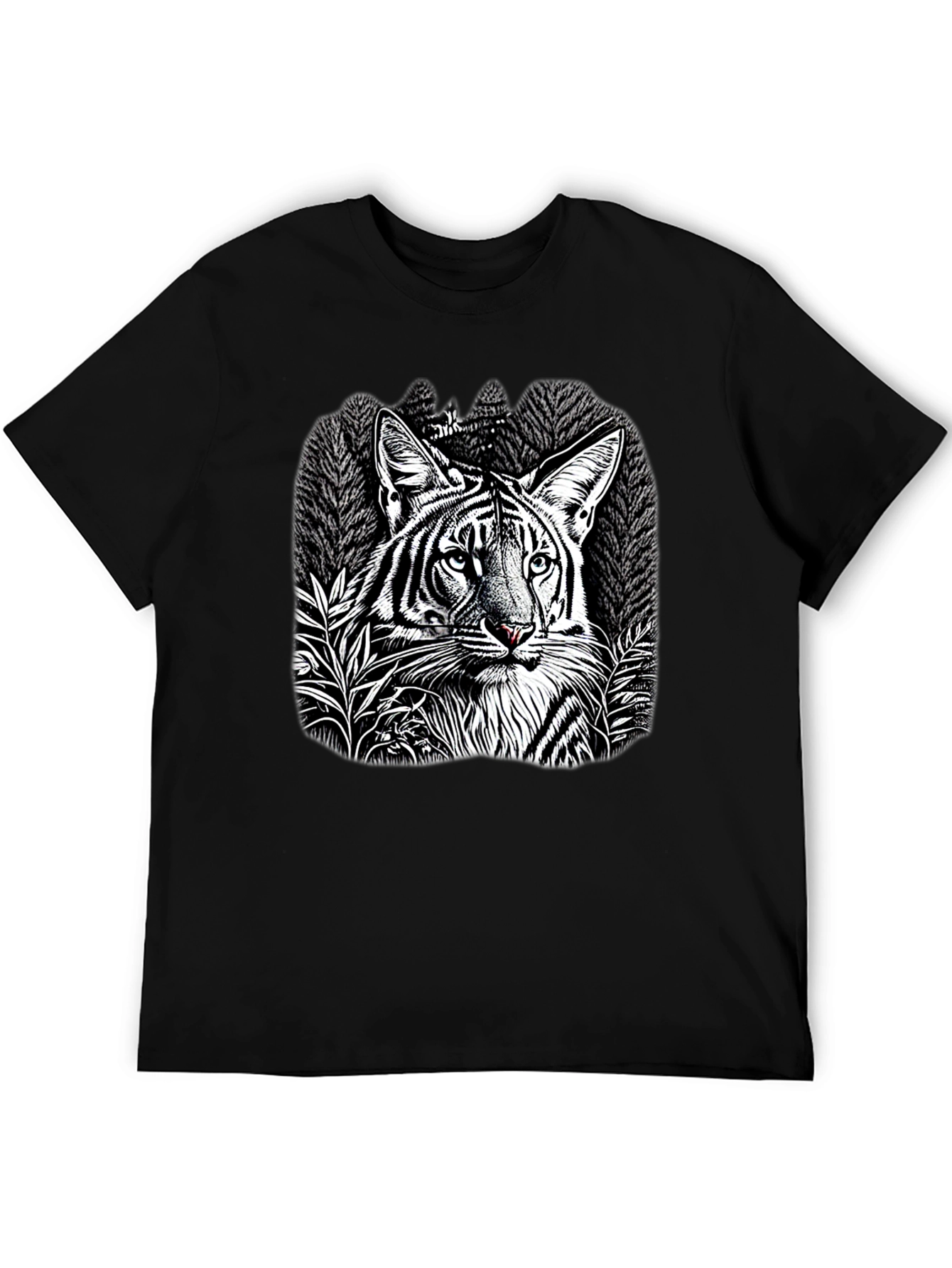 Black Tiger Graphic Black T-Shirt view 5