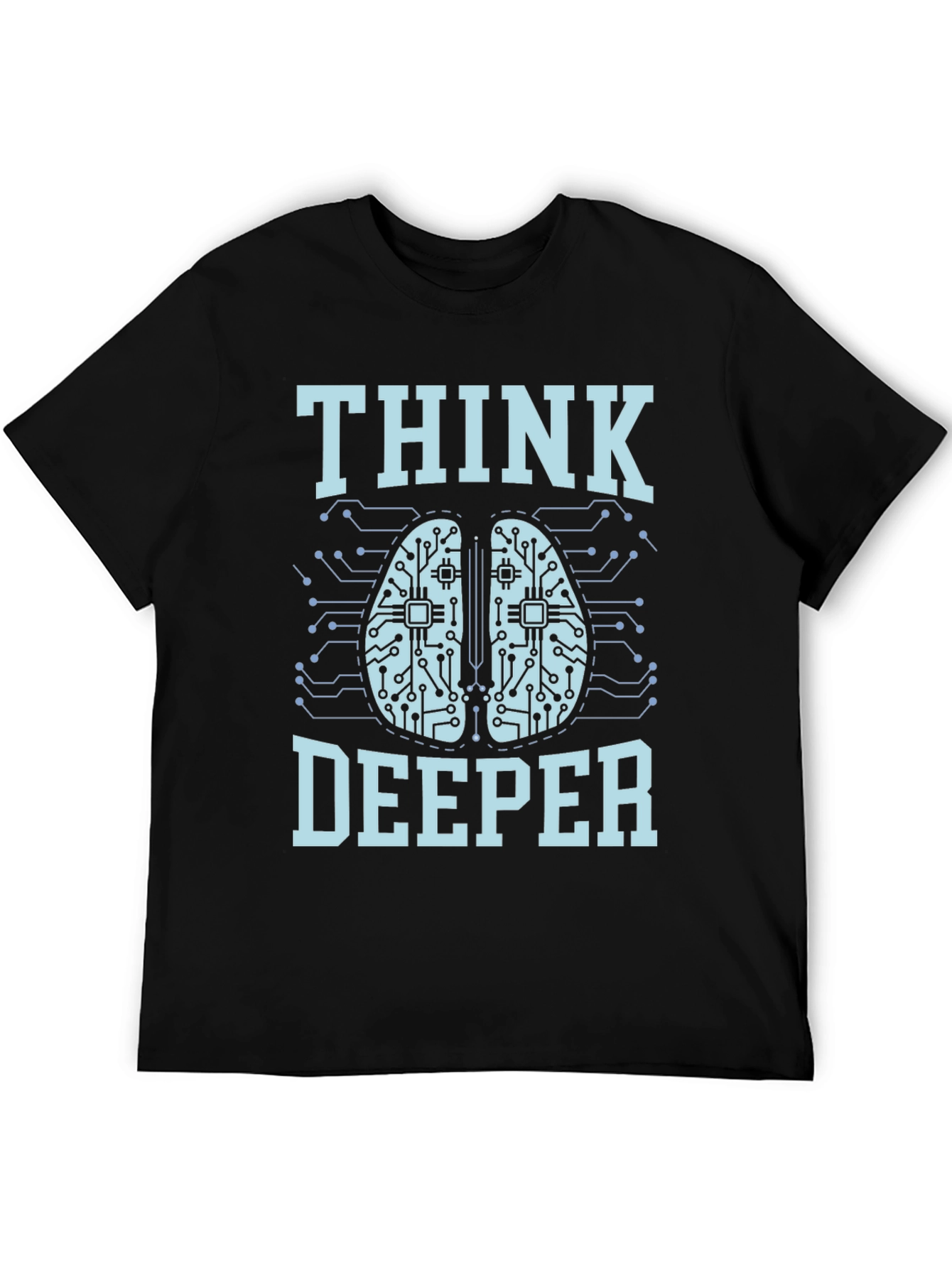Black Think Deeper Graphic Tee - Black Cotton T-Shirt view 5