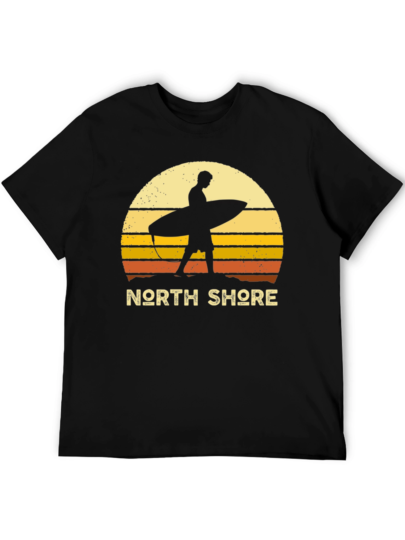Black North Shore Surfer Sunset Graphic Tee - Black view 5