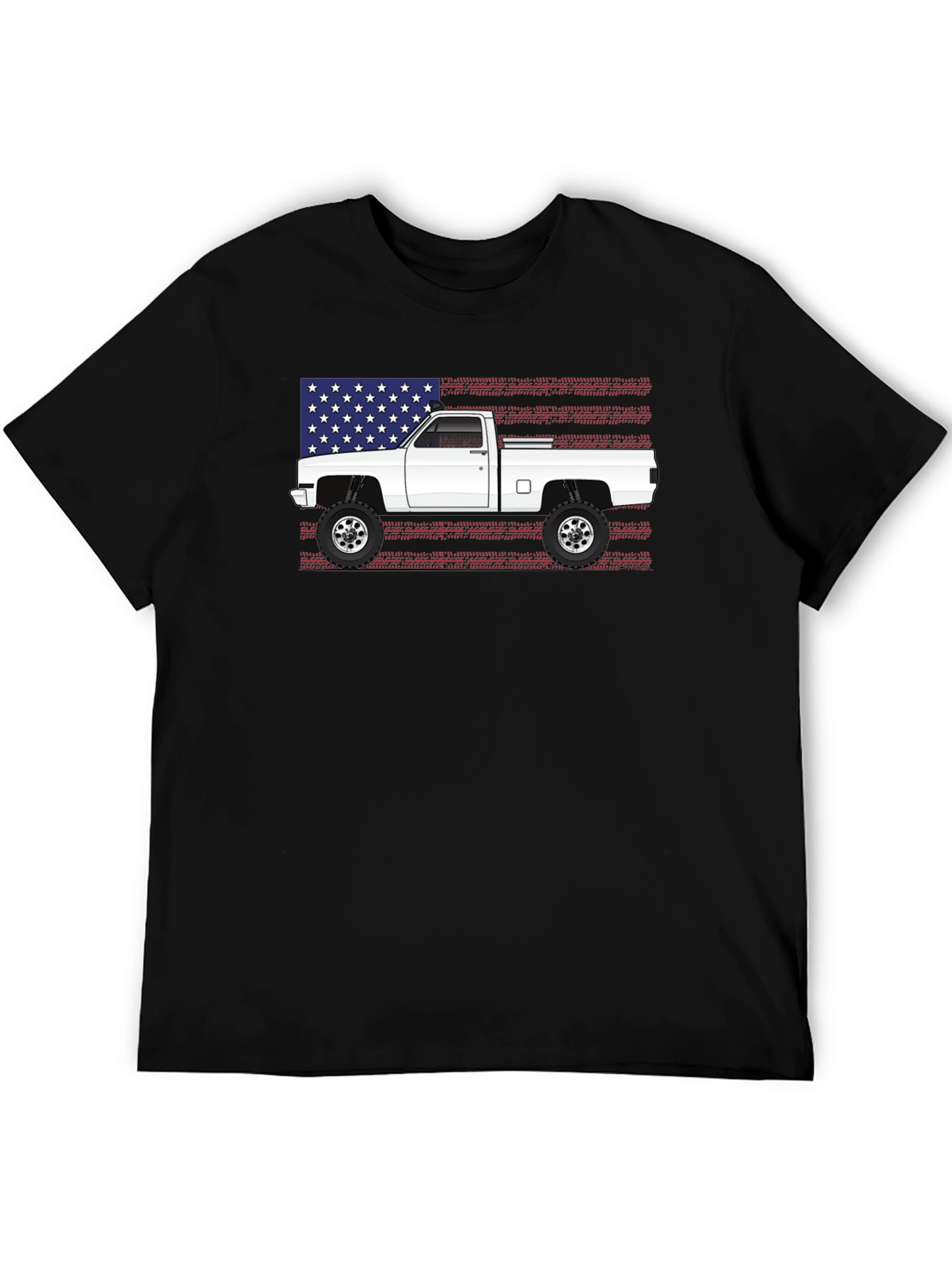 Black American Truck T-Shirt - Patriotic Design view 5